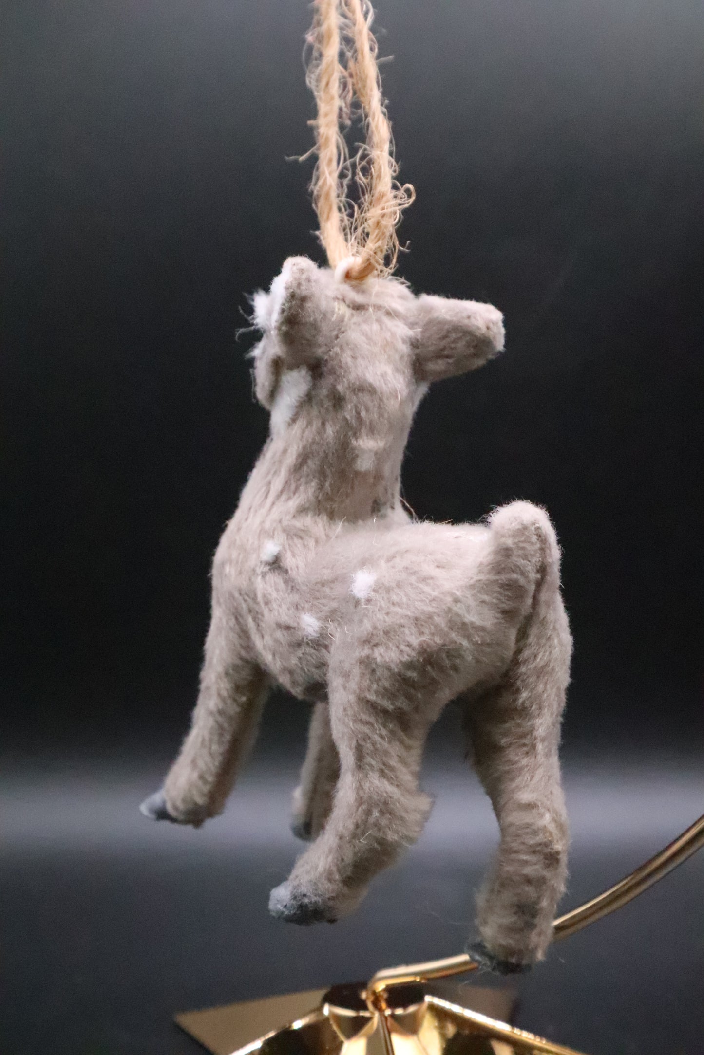 FAUX FUR DEER CHRISTMAS ORNAMENT
