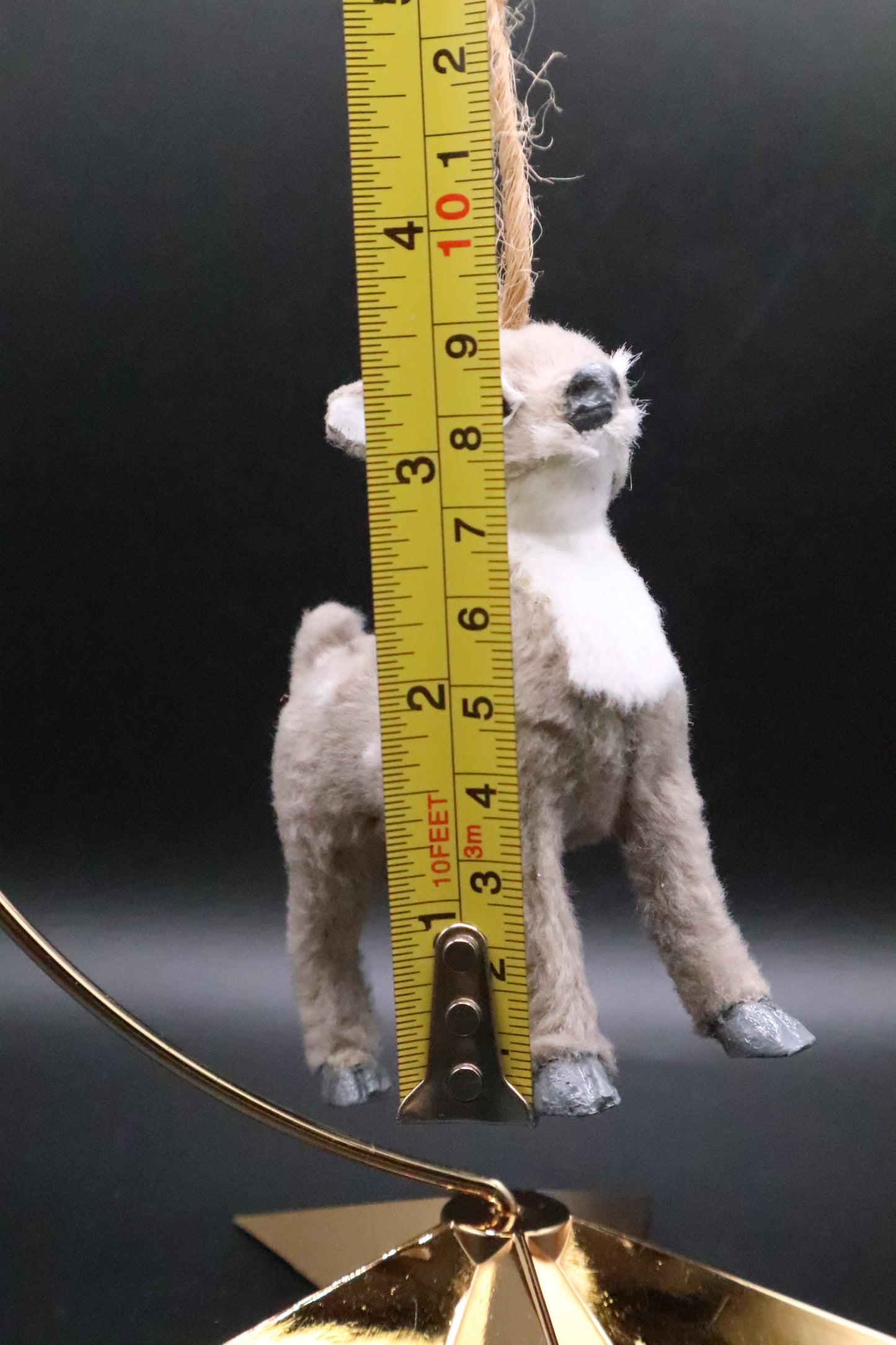 FAUX FUR DEER CHRISTMAS ORNAMENT