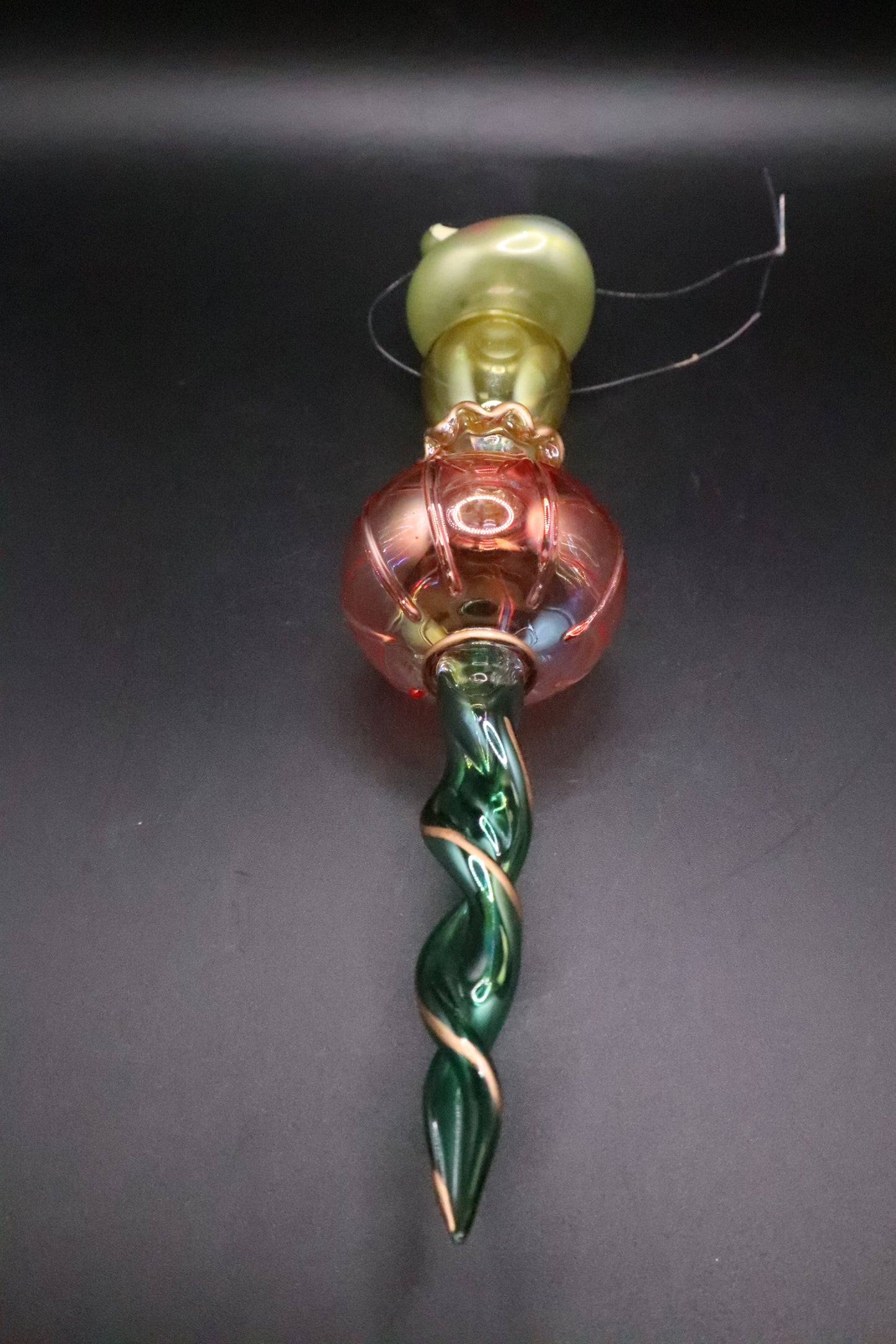 HAND BLOWN VICTORIAN STYLE TEAR DROP FROG ORNAMENT