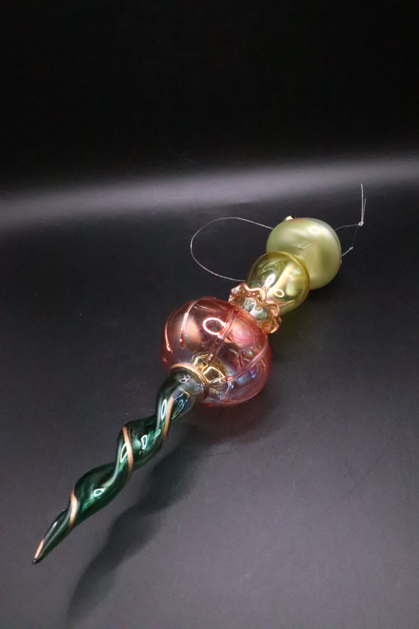 HAND BLOWN VICTORIAN STYLE TEAR DROP FROG ORNAMENT