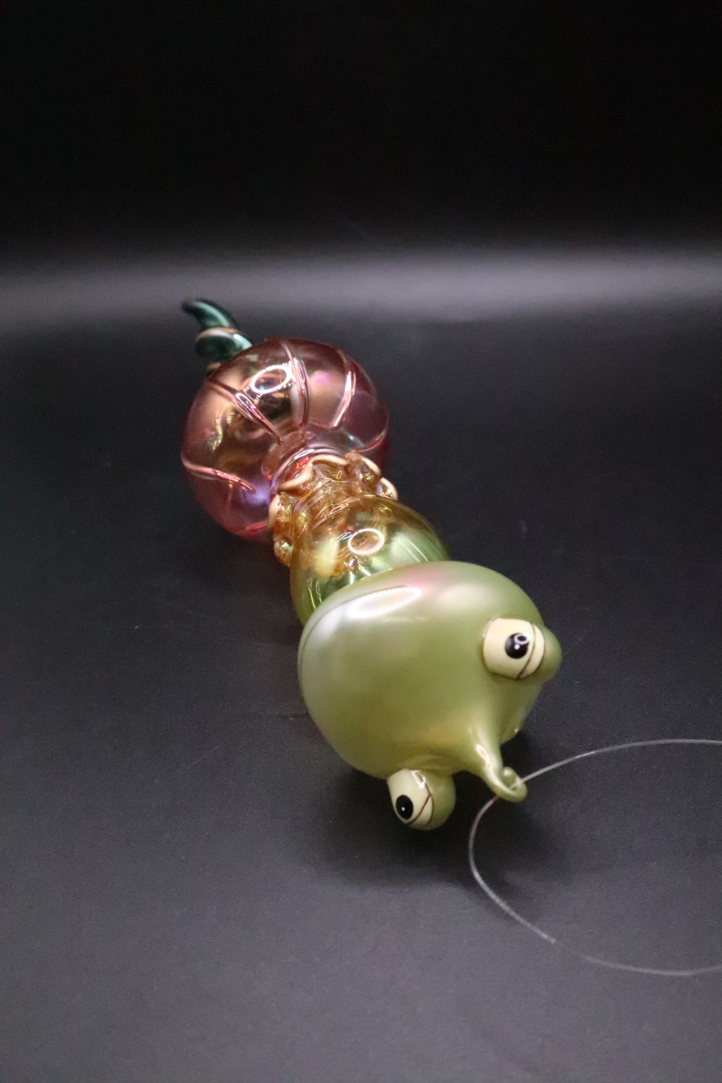 HAND BLOWN VICTORIAN STYLE TEAR DROP FROG ORNAMENT