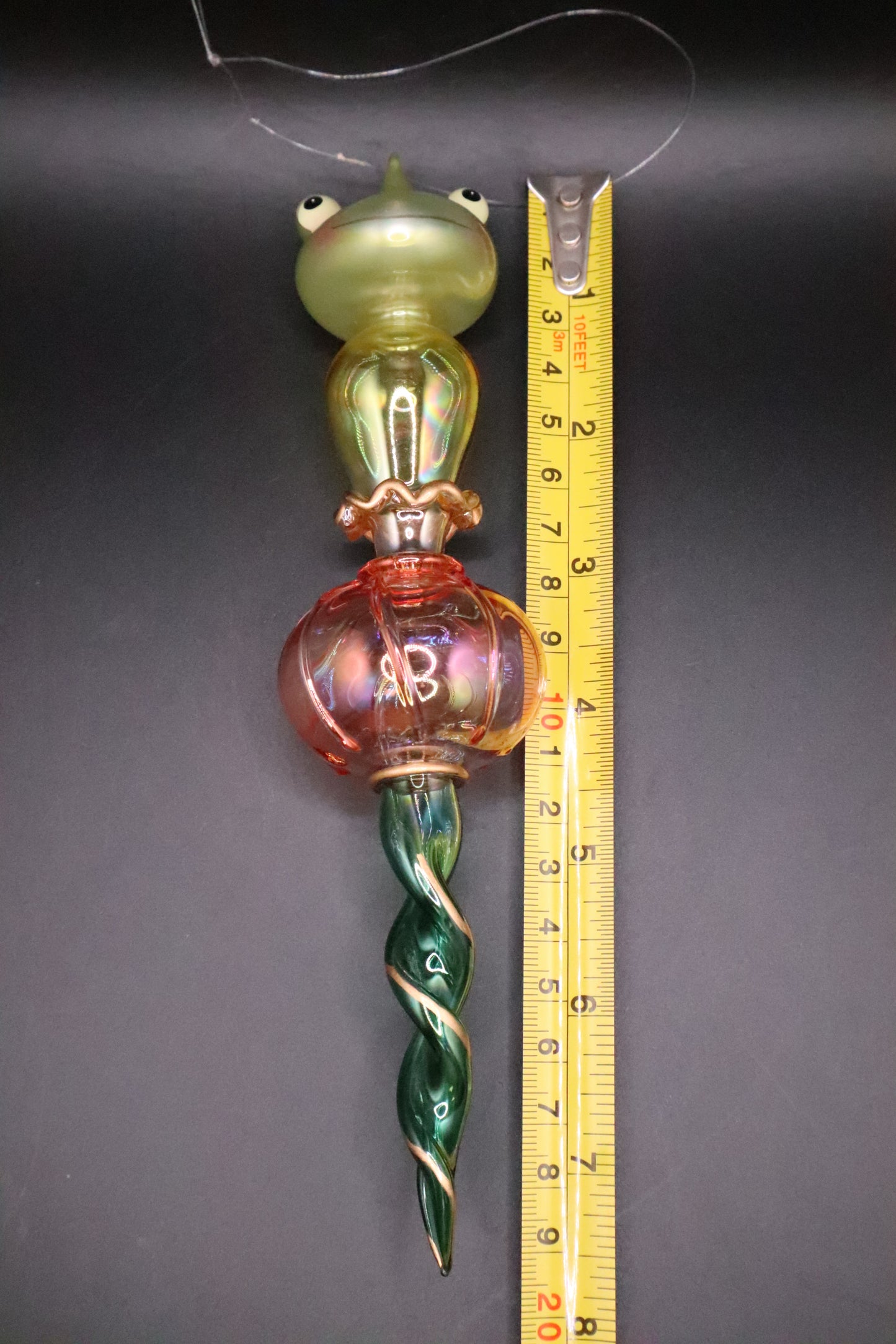 HAND BLOWN VICTORIAN STYLE TEAR DROP FROG ORNAMENT