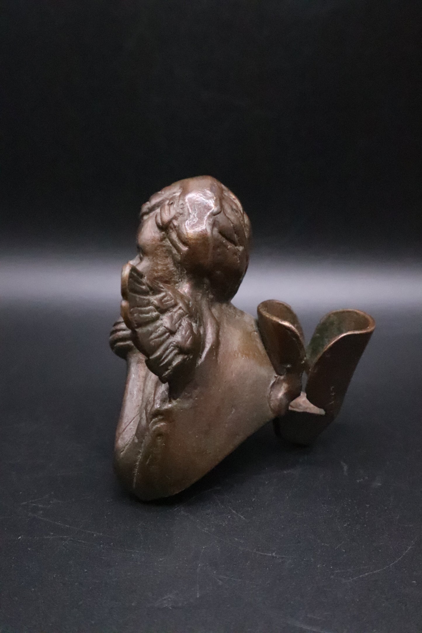 BRASS CHERUB CANDLE HOLDER