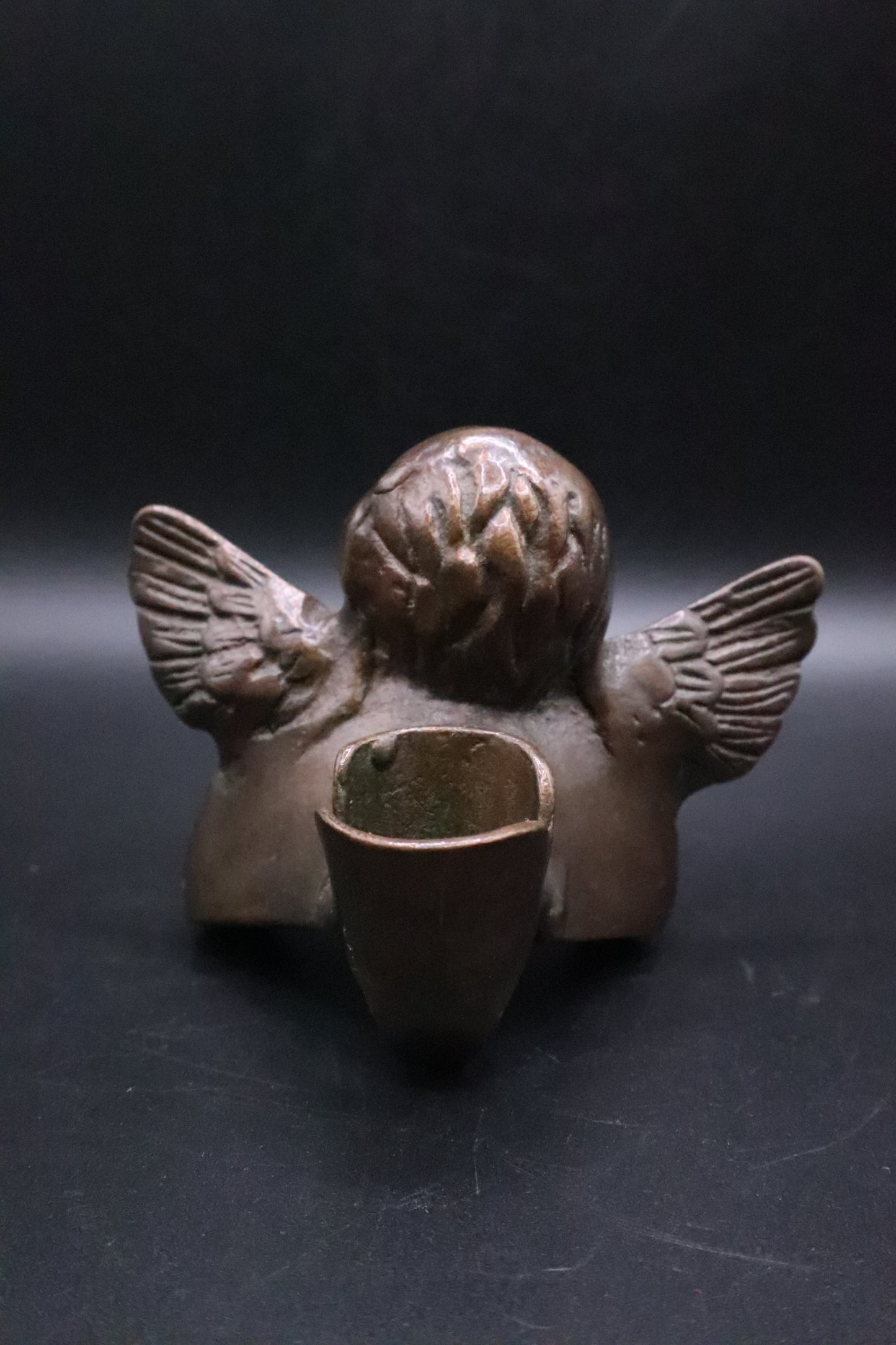 BRASS CHERUB CANDLE HOLDER