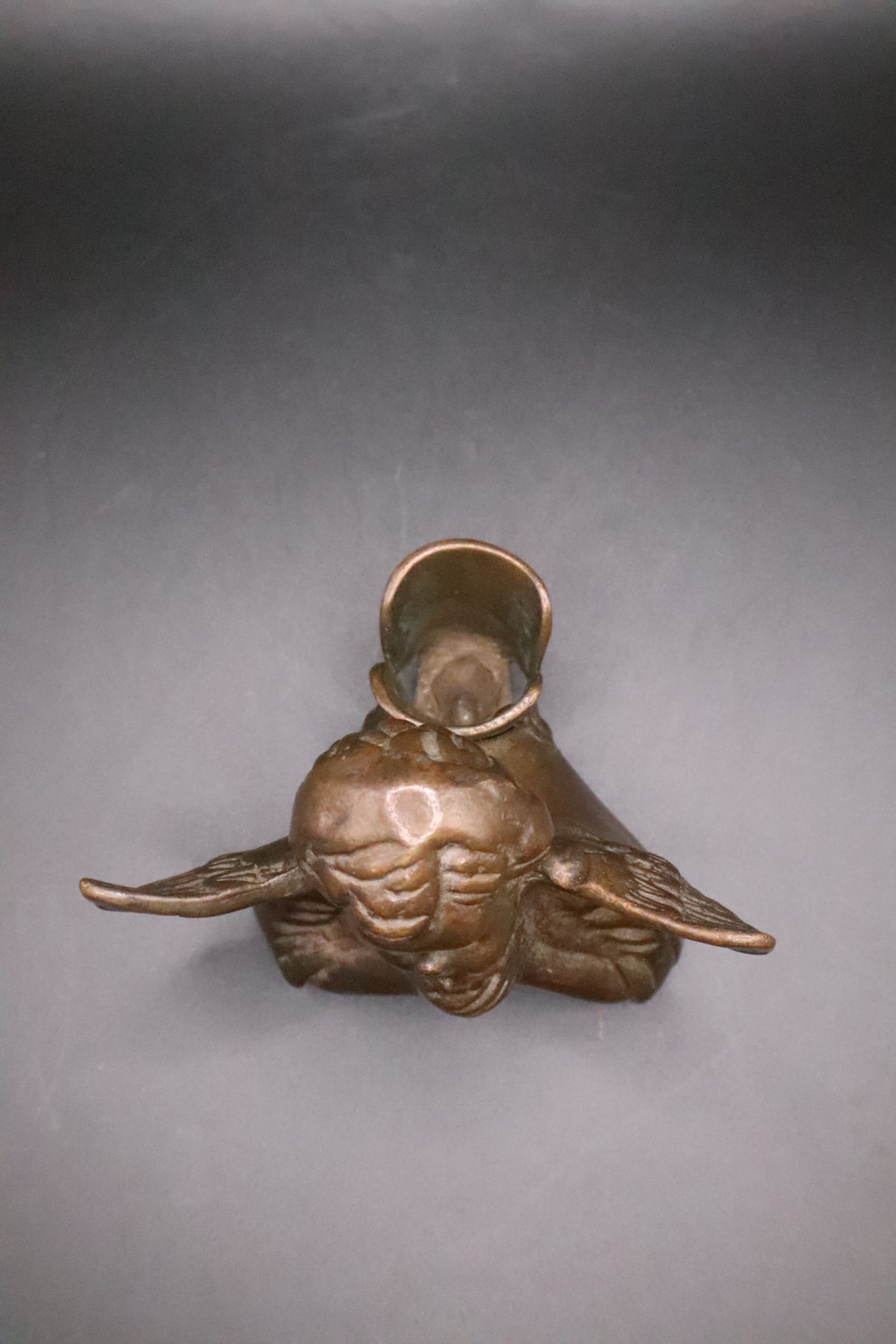 BRASS CHERUB CANDLE HOLDER