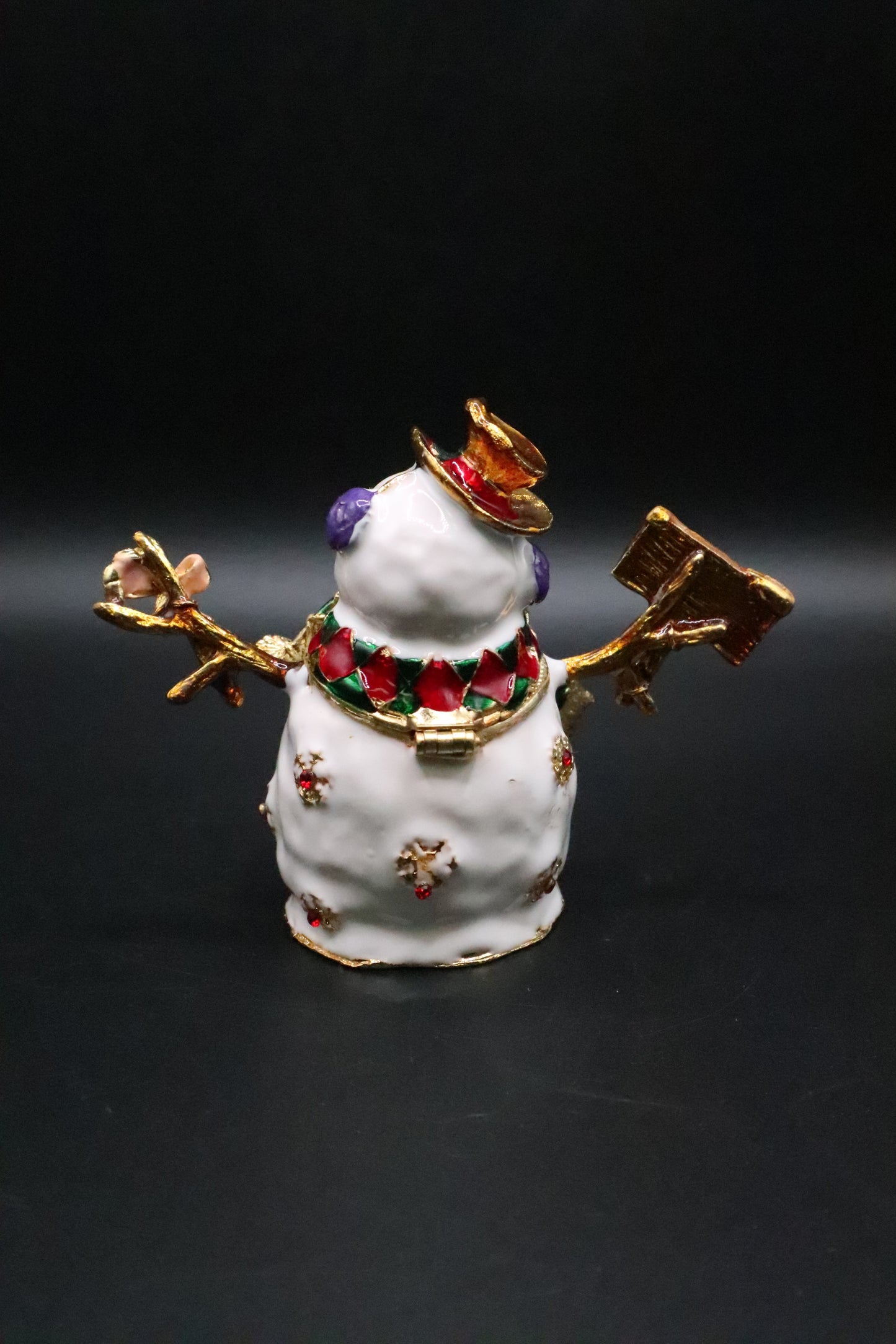 ENAMEL MERRY CHRISTMAS SANTA TRINKET BOX