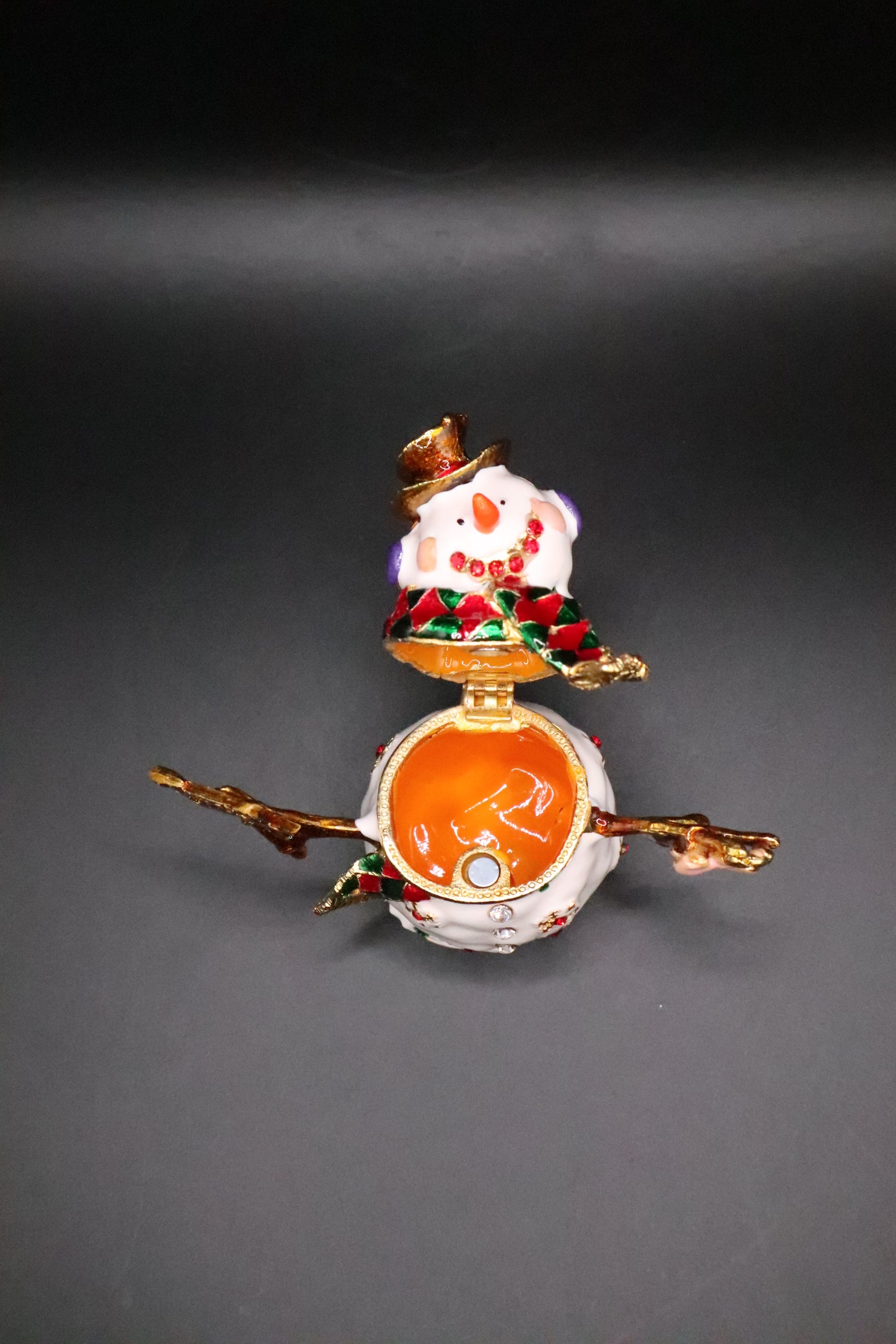 ENAMEL MERRY CHRISTMAS SANTA TRINKET BOX