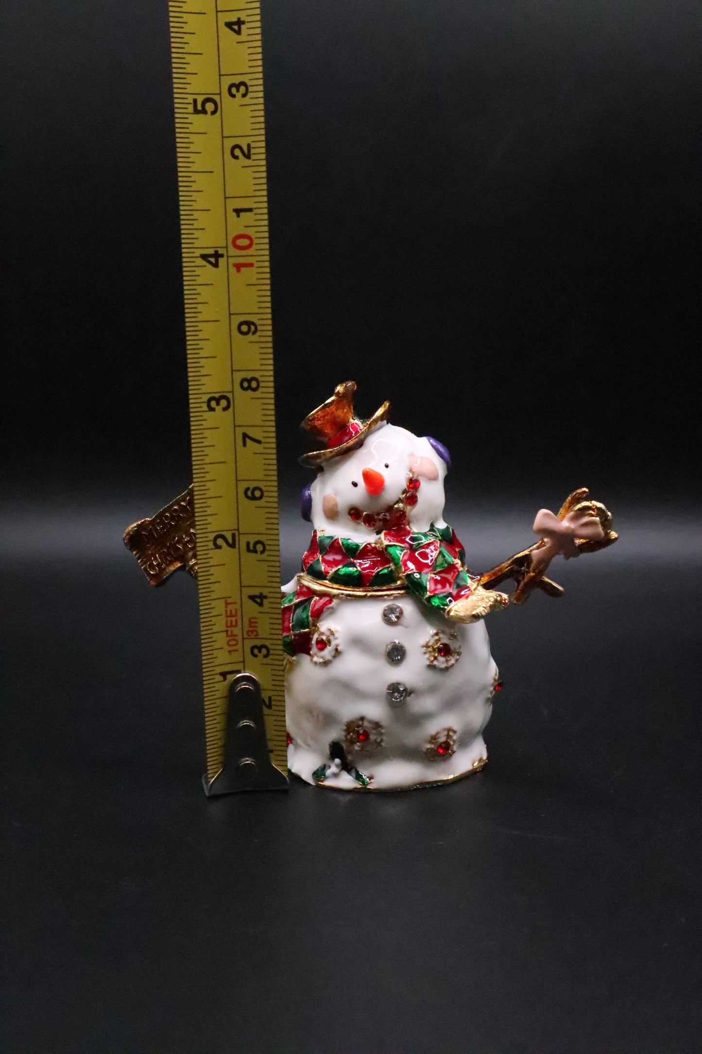 ENAMEL MERRY CHRISTMAS SANTA TRINKET BOX