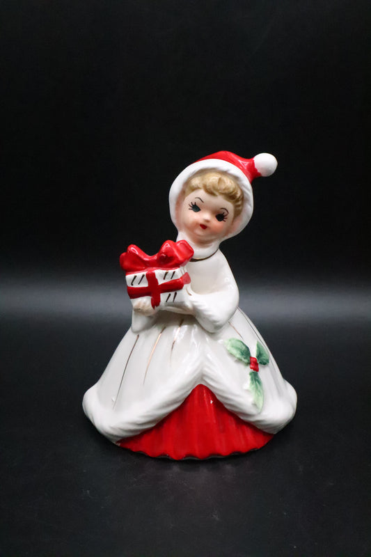 VINTAGE JOSEF ORIGINALS CHRISTMAS GIRL HOLDING PRESENT