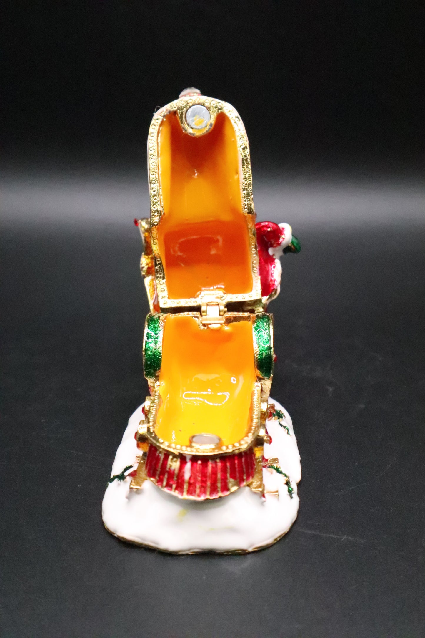 ENAMEL SANTA TRAIN TRINKET BOX