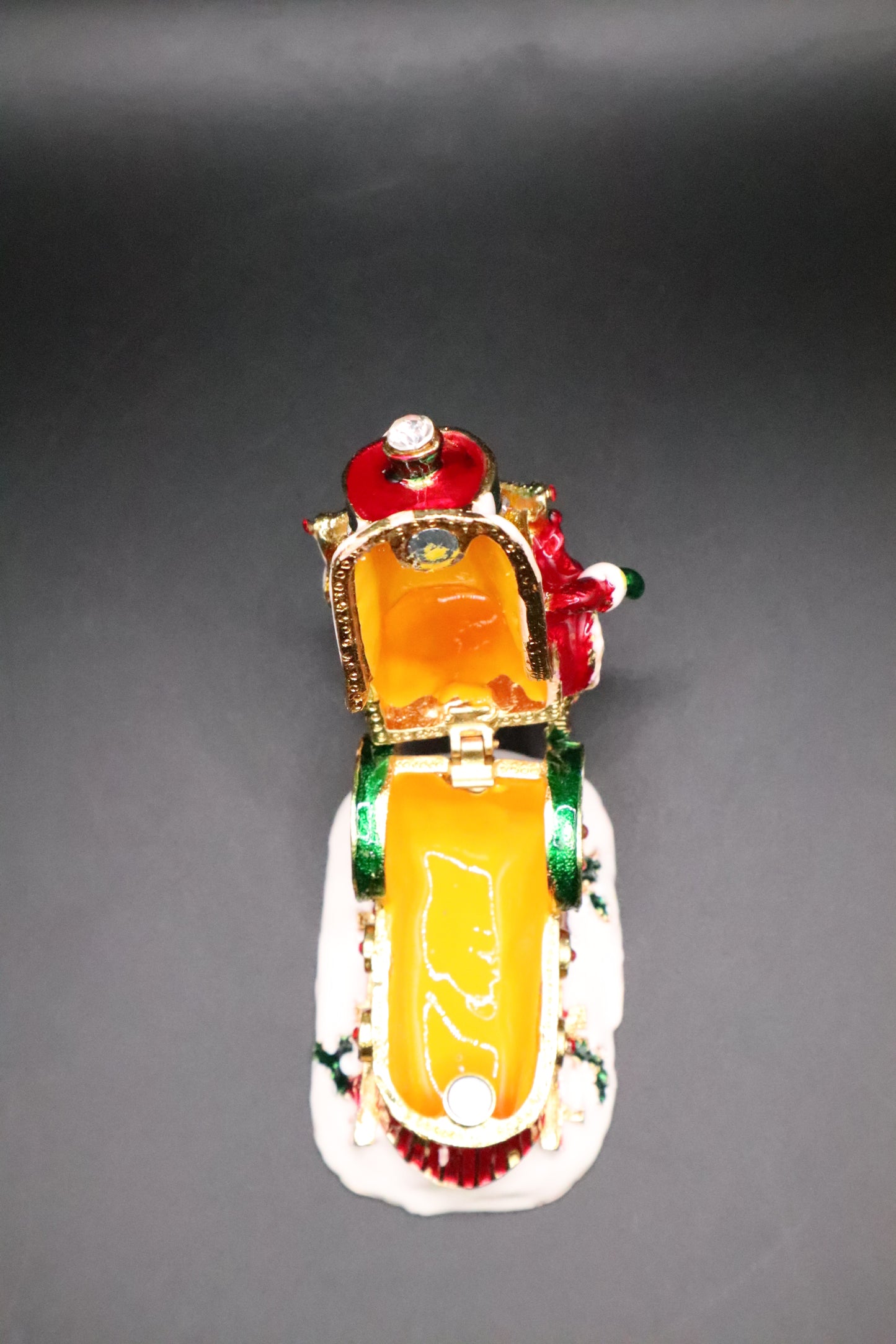 ENAMEL SANTA TRAIN TRINKET BOX