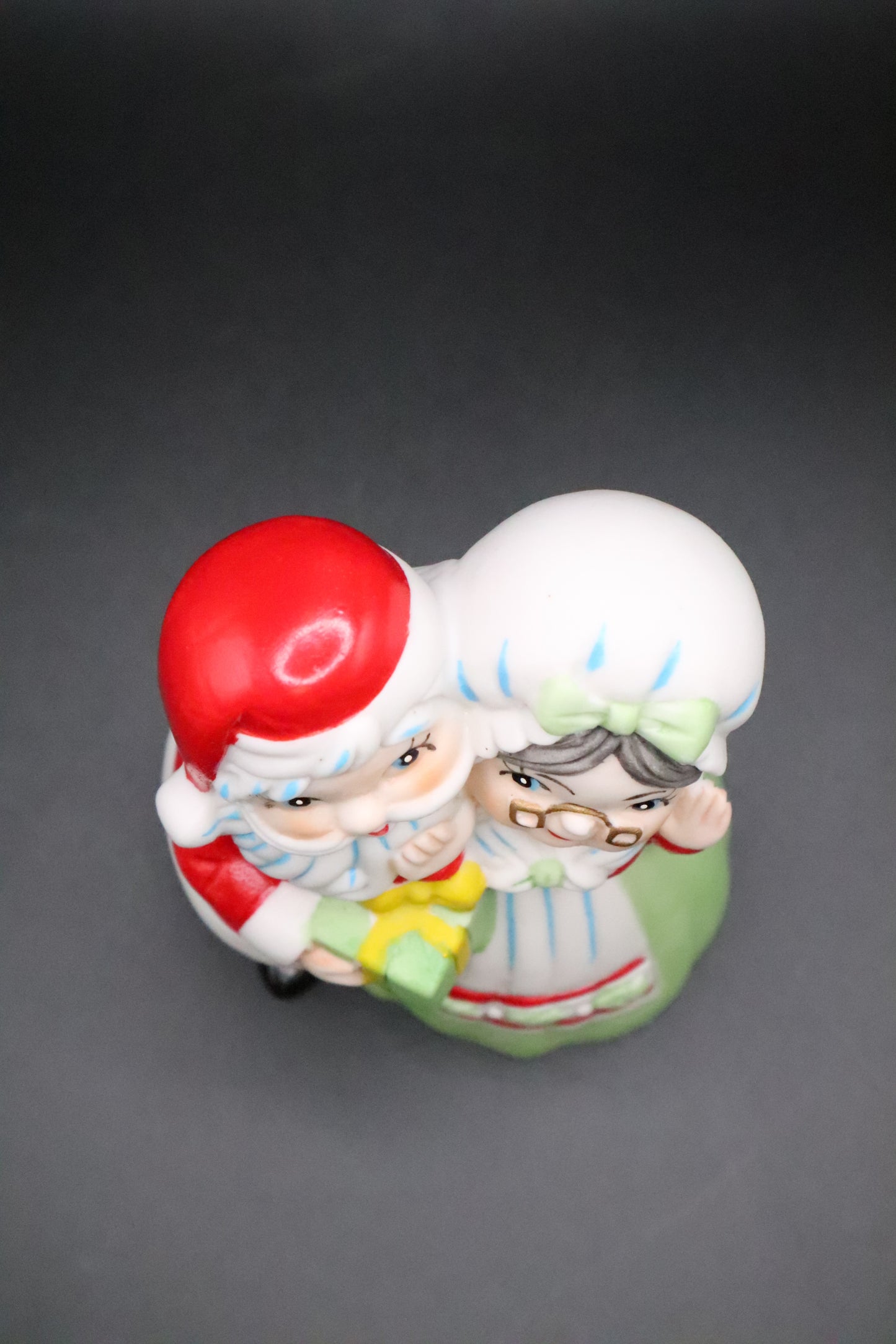 VINTAGE MR. & MRS. SANTA CLAUS PORCELAIN BELL
