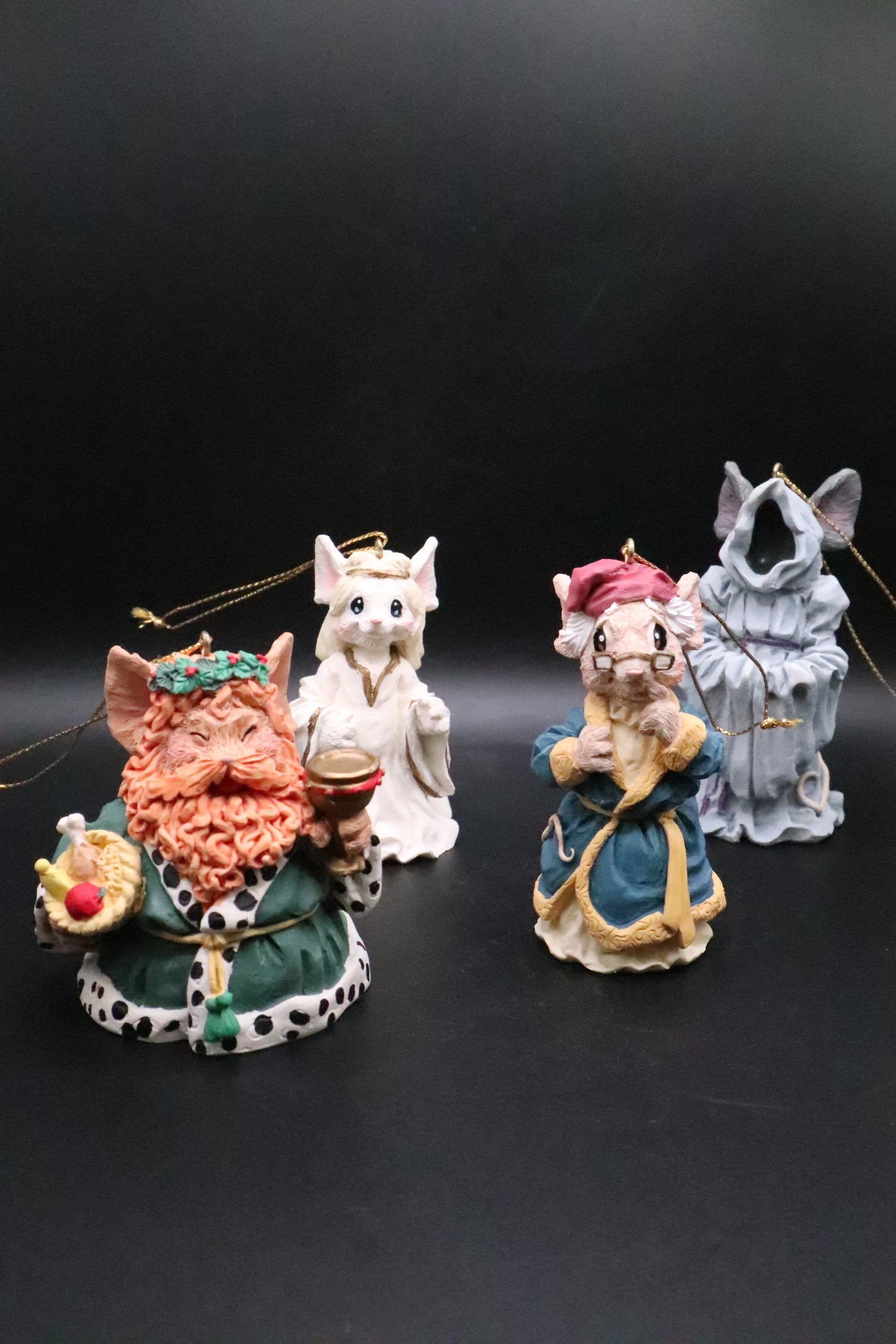 HOUSE OF LLOYD GHOST MICE CHRISTMAS AROUND WORLD ORNAMENTS  SET OF 4