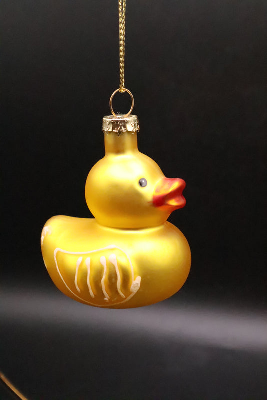 NORTHLIGHT YELLOW DUCK GLASS ORNAMENT