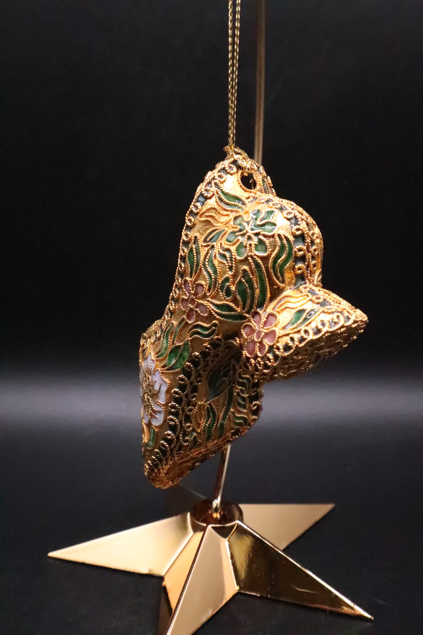 VINTAGE CLOISONNE ENAMEL SHOE HEEL ORNAMENT