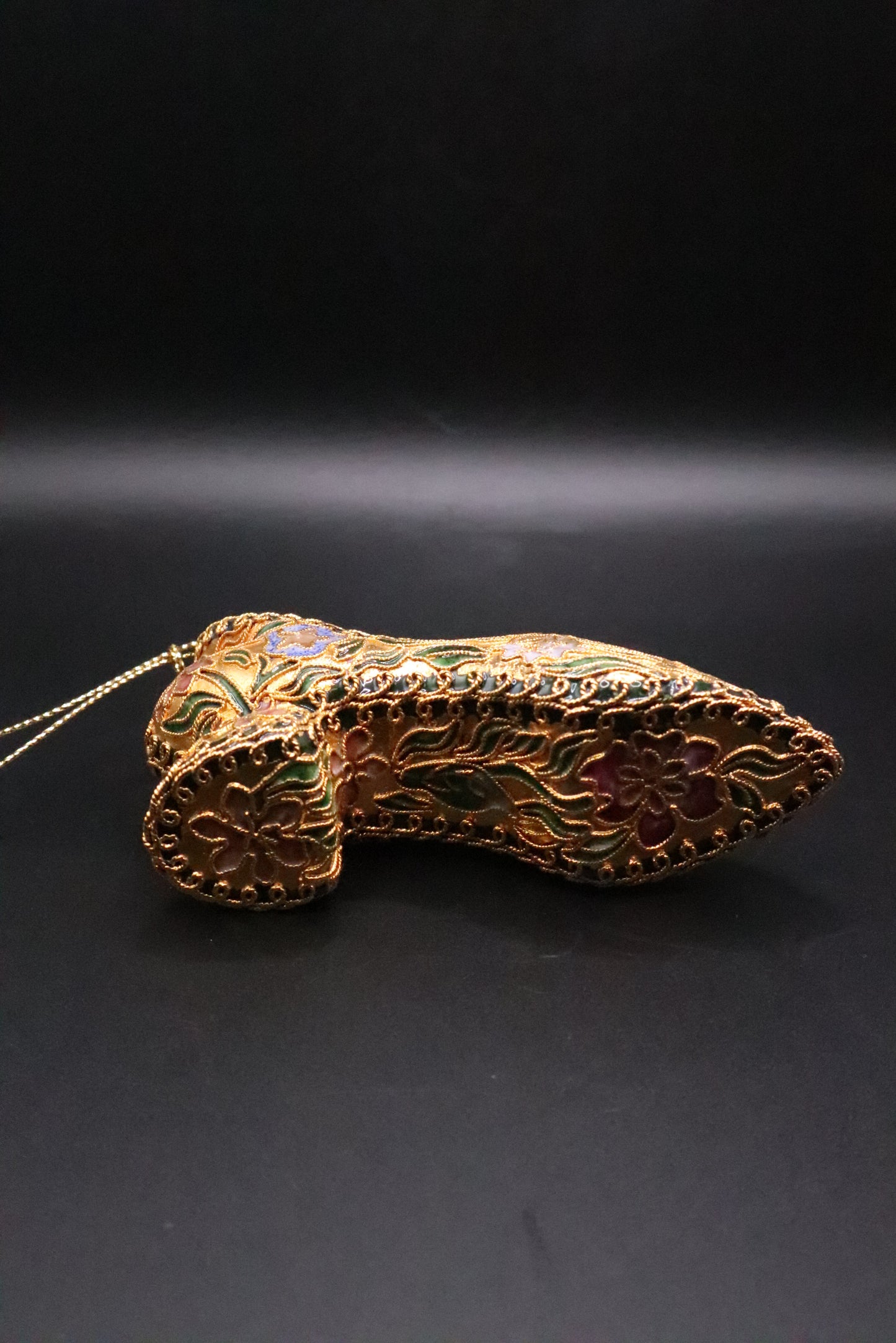 VINTAGE CLOISONNE ENAMEL SHOE HEEL ORNAMENT