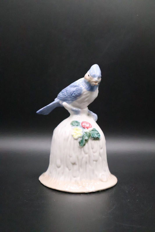 VINTAGE PORCELAIN BLUE BIRD BELL
