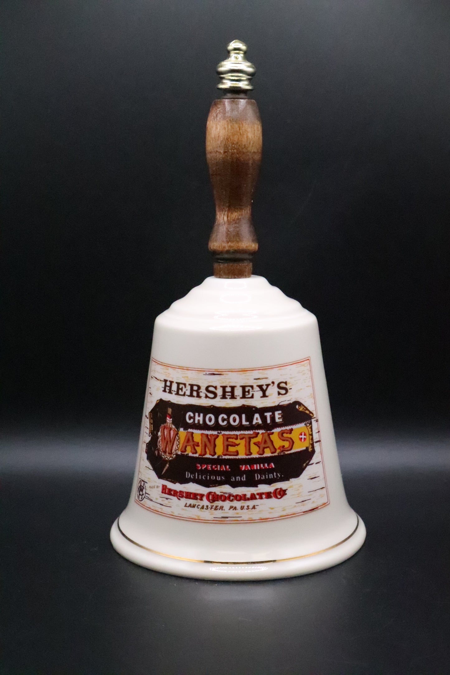 VINTAGE HERSHEY'S CHOCOLATE WANETAS PORCELAIN BELL