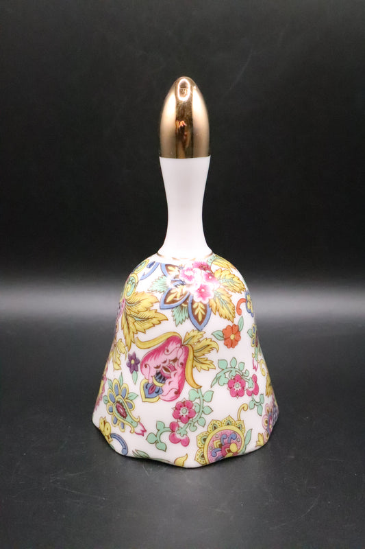 VINTAGE 1975 PORCELAIN FLORAL COLLECTORS BELL