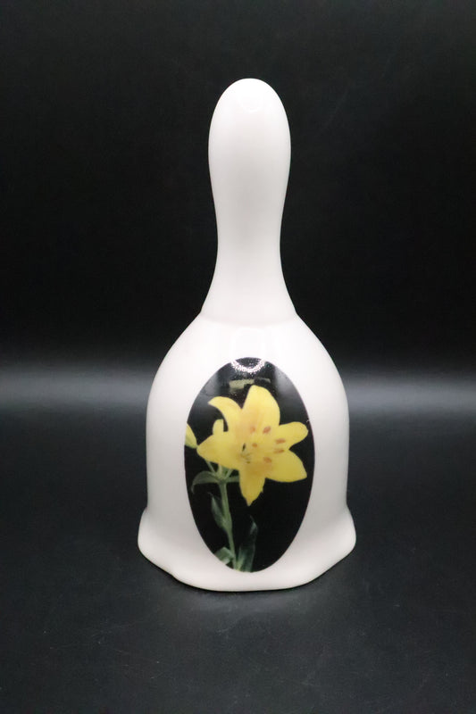 VINTAGE YELLOW LILY CERAMIC BELL