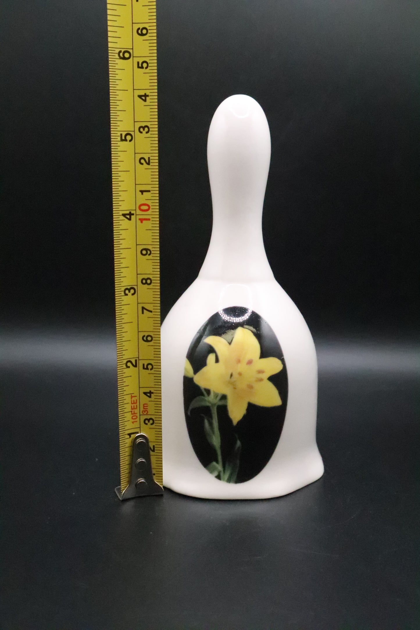 VINTAGE YELLOW LILY CERAMIC BELL