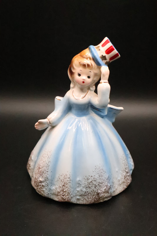 VINTAGE JOSEF ORIGINALS JULY 4TH PATRIOTIC BELLE GIRL BELL
