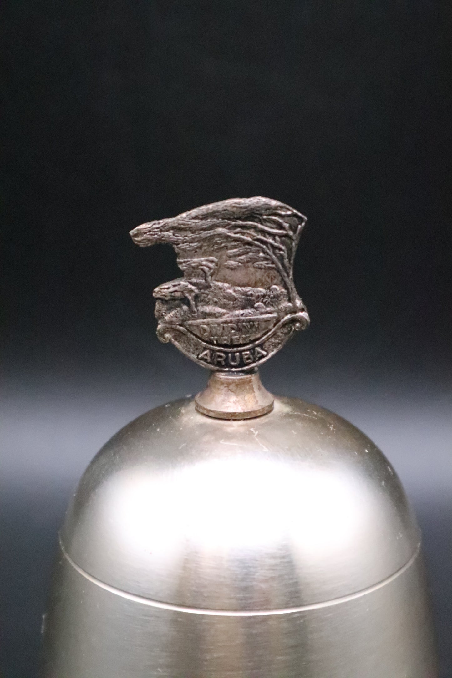 VINTAGE SILVER PLATED ARUBA "DIVI-DIVI TREE" SOUVENIR BELL