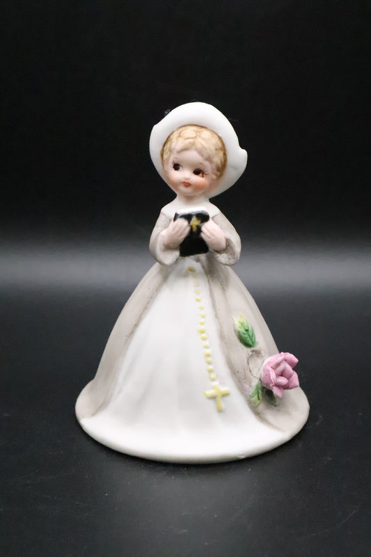 VINTAGE BISQUE CERAMIC NUN BELL