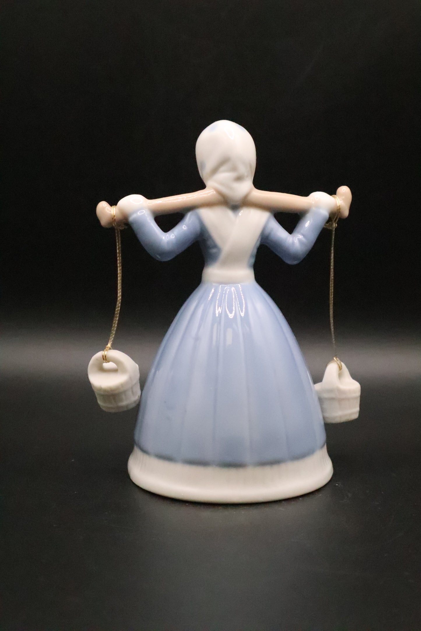 VINTAGE PORCELAIN DUTCH GIRL WATER BUCKETS BELL