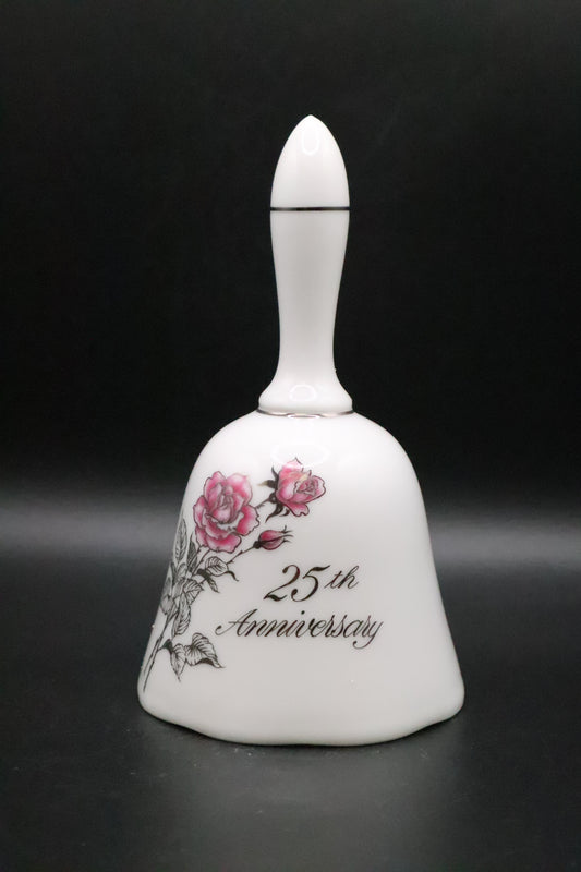 VINTAGE PORCELAIN 25TH ANNIVERSARY BELL TREASURE MASTER ROMANCE ROSE COLLECTION