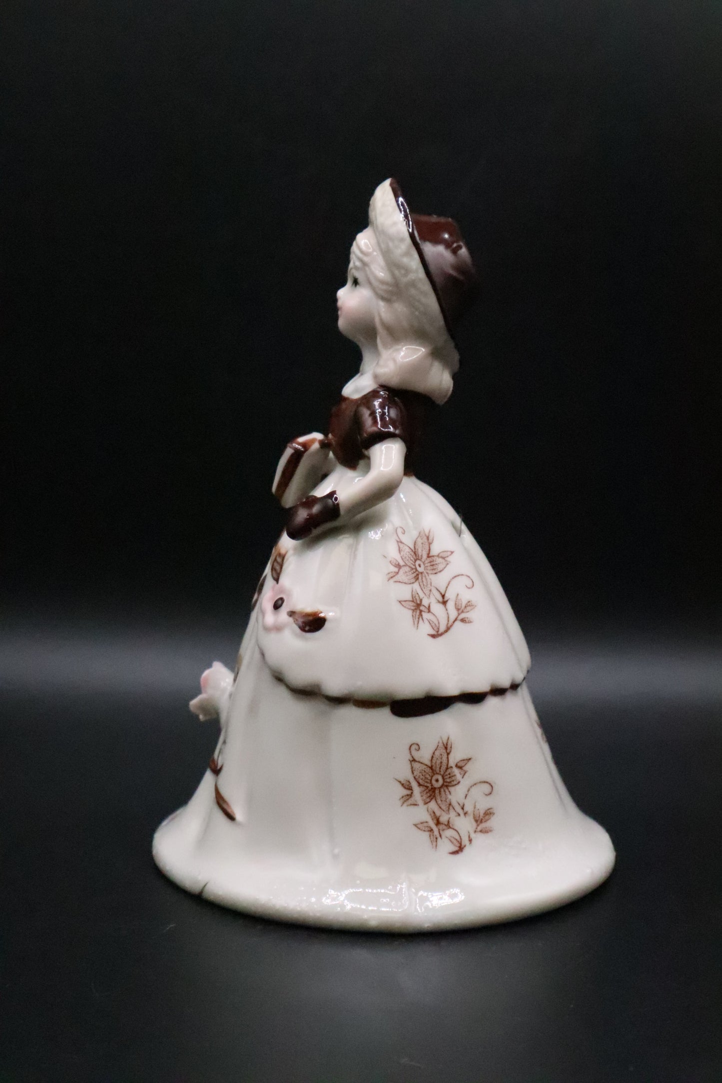 VINTAGE BRINNS CO VICTORIAN PORCELAIN GIRL WITH BOOK BELL
