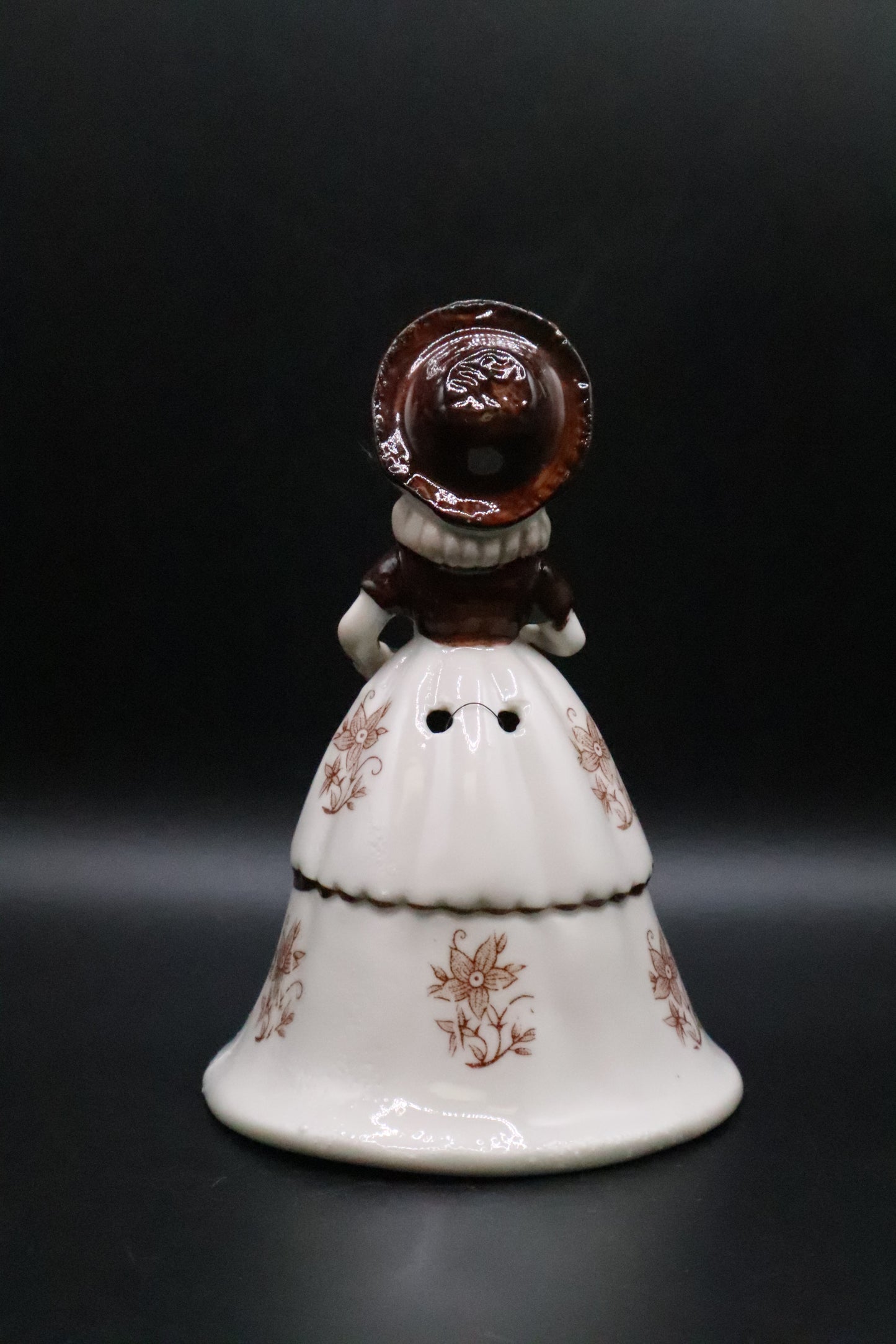 VINTAGE BRINNS CO VICTORIAN PORCELAIN GIRL WITH BOOK BELL