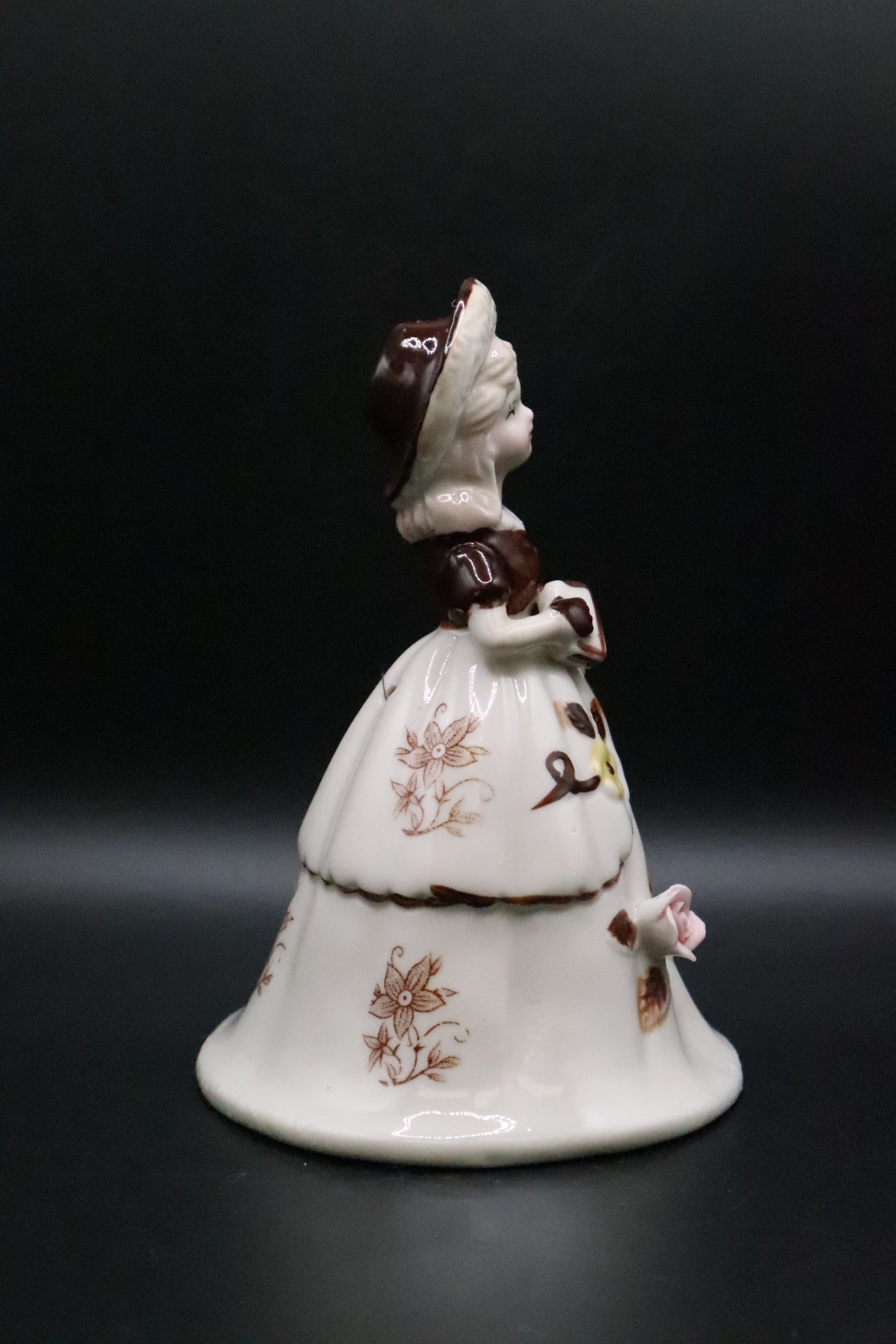 VINTAGE BRINNS CO VICTORIAN PORCELAIN GIRL WITH BOOK BELL