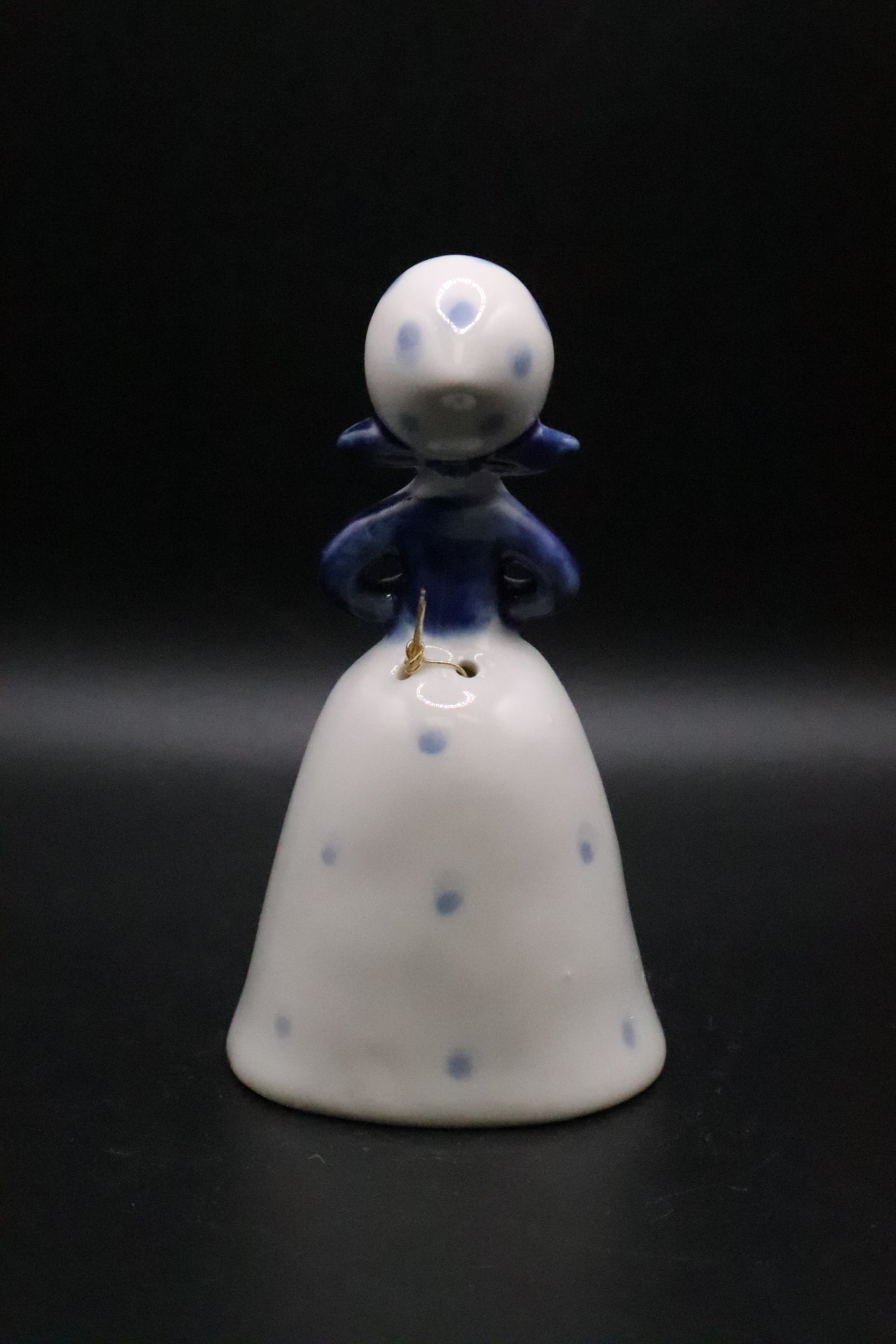 VINTAGE BLUE AND WHITE DUTCH GIRL PORCELAIN BELL
