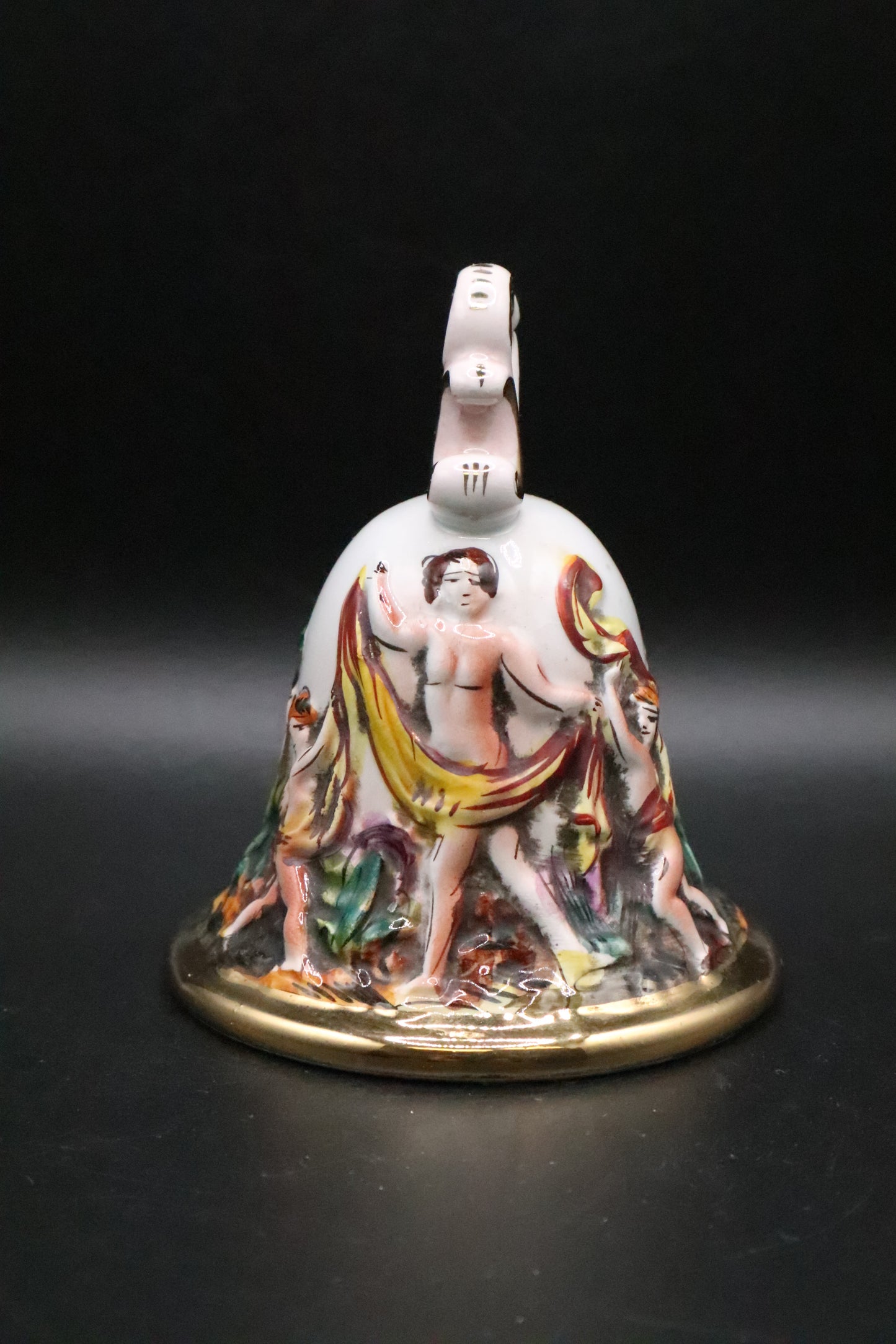 VINTAGE CAPODIMONTE ITALY PORCELAIN BELL