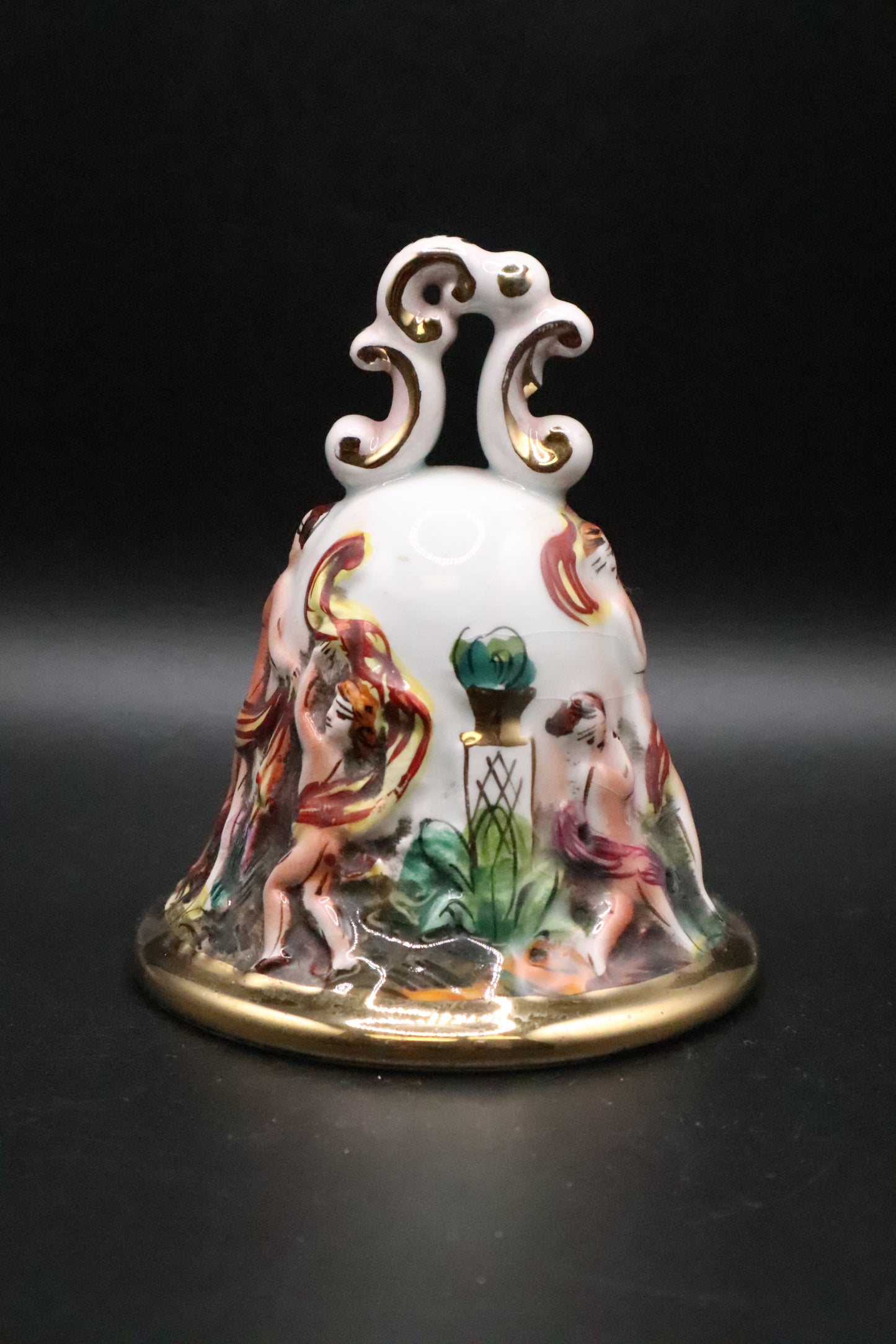 VINTAGE CAPODIMONTE ITALY PORCELAIN BELL