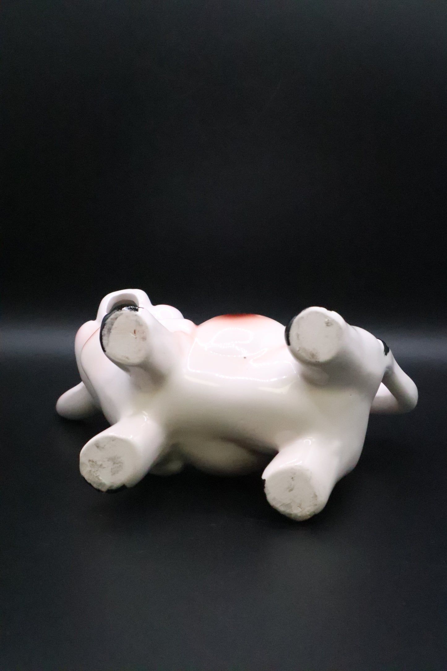 VINTAGE CERAMIC COW CREAMER BROWN AND WHITE