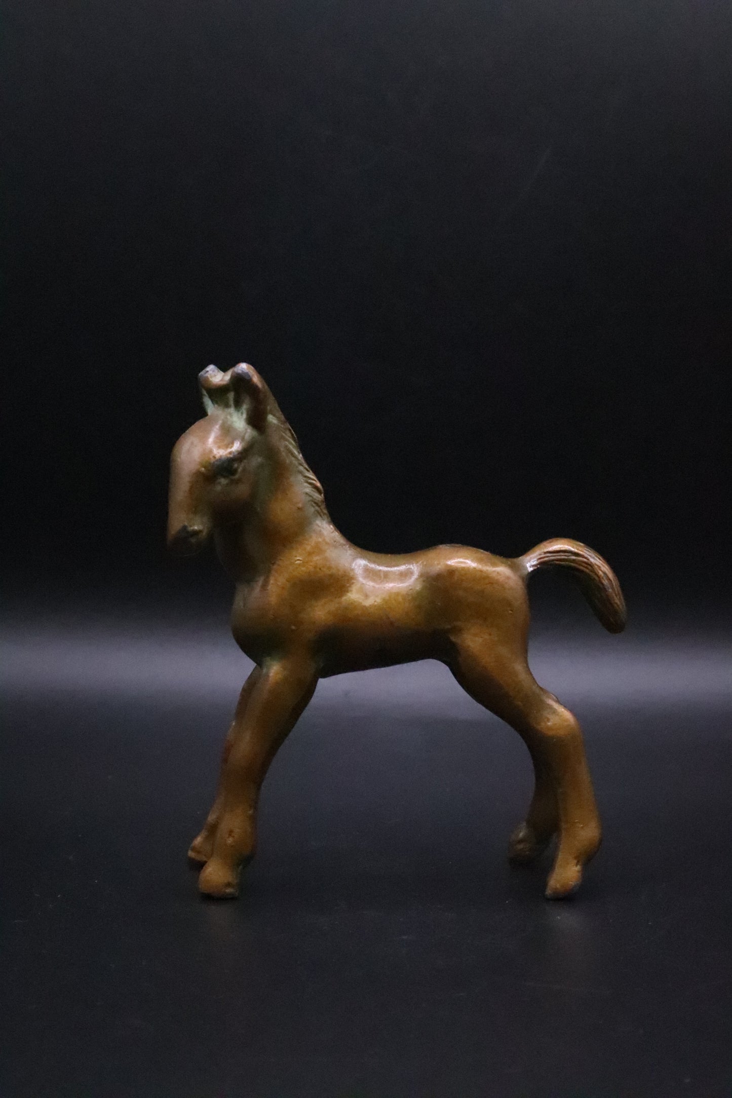 VINTAGE BRASS/BRONZE FOAL HORSE FIGURINE