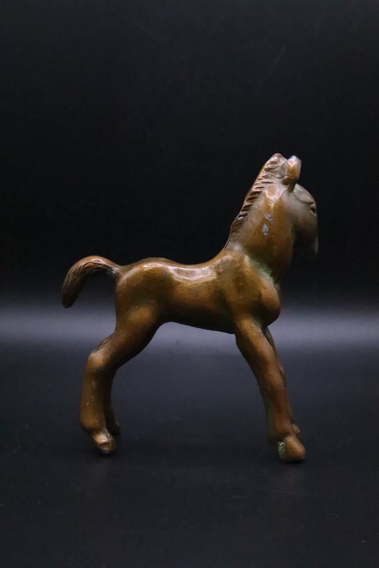 VINTAGE BRASS/BRONZE FOAL HORSE FIGURINE