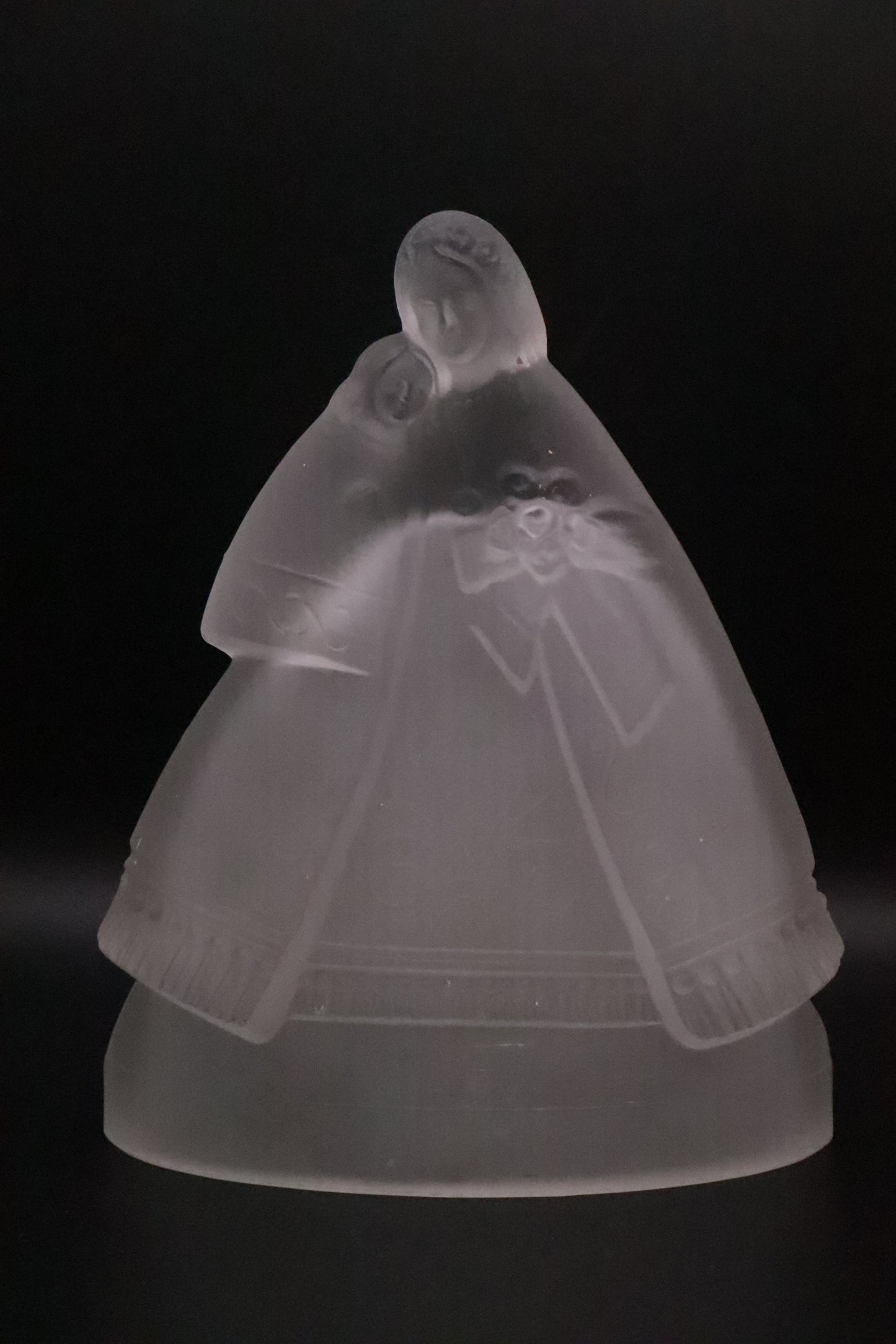 VINTAGE CAMPHOR FROSTED GLASS MOTHER AND CHILD
