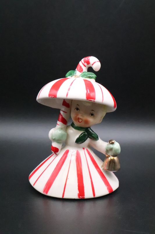 VINTAGE 1960 NAPCO CHRISTMAS CANDY CANE UMBRELLA GIRL