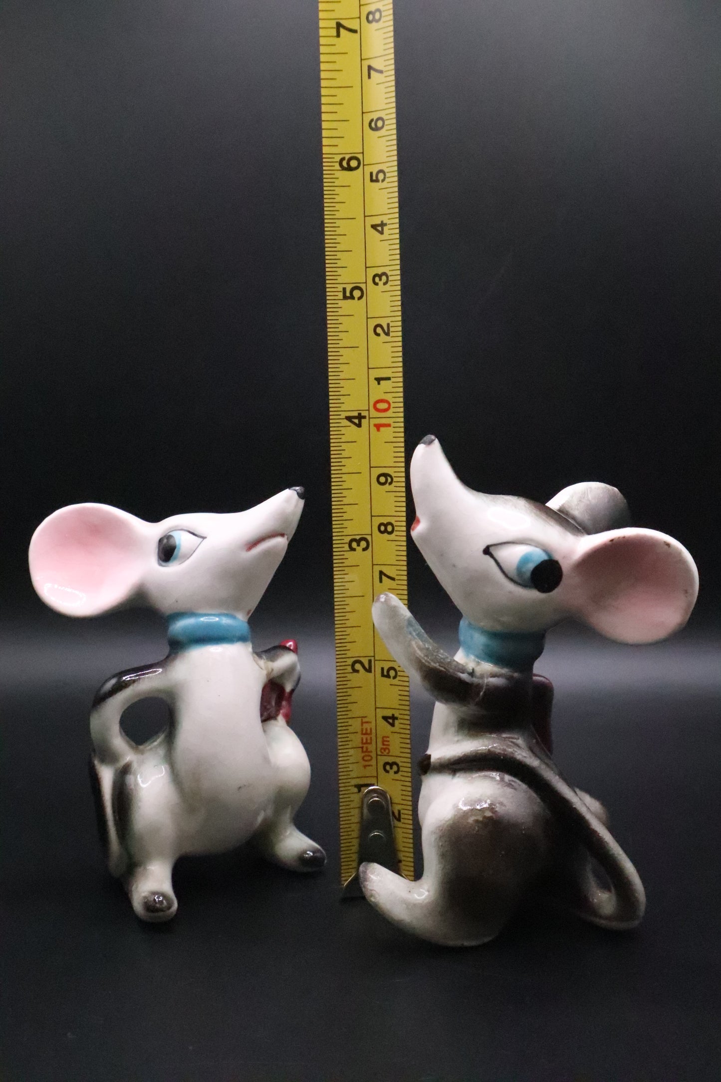 VINTAGE JAPANESE SCHOOL MICE PAIR (AS IS)