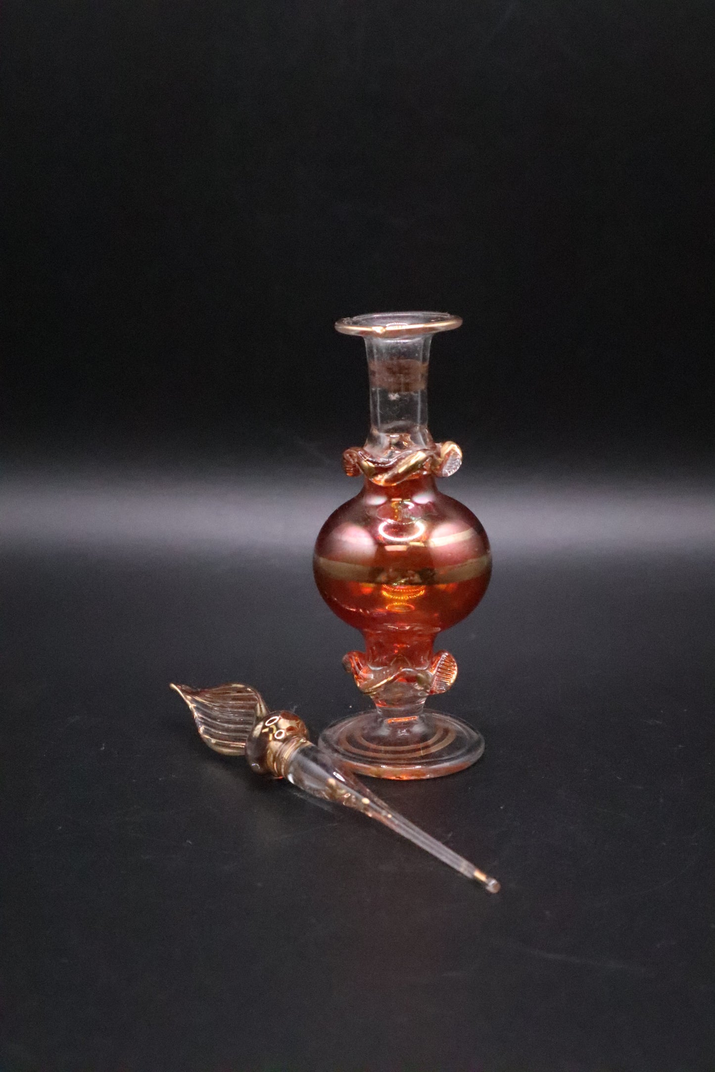 EGYPTIAN HAND BLOWN GLASS PERFUME BOTTLE