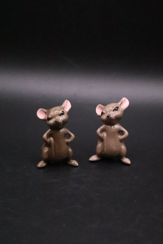 VINTAGE HAGEN RENAKER CERAMIC MINI MOUSE FIGURINES SET OF 2