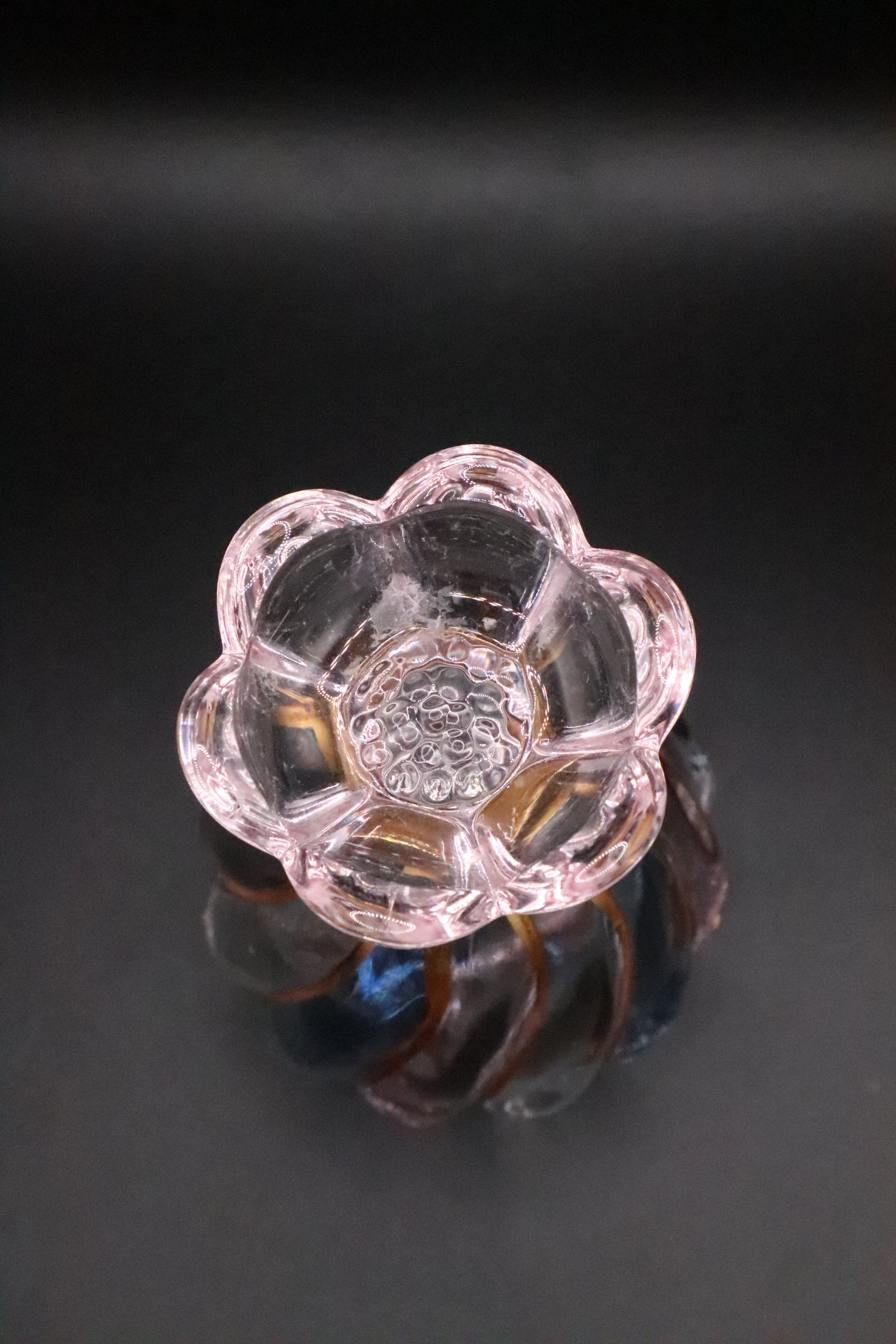 ITALIAN LEAD CRYSTAL PERFUME BOTTLE BLUE PINK GOLD