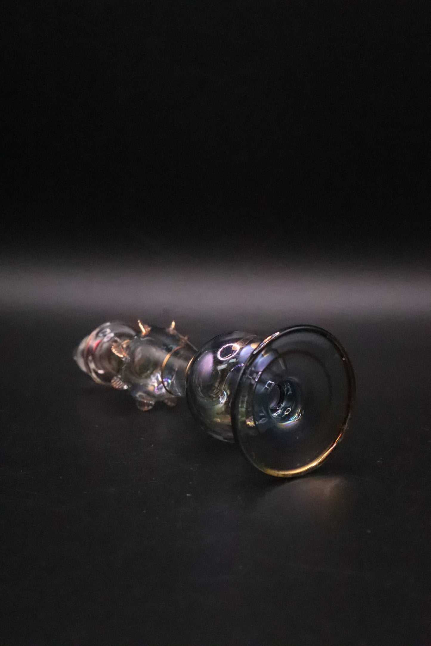 EGYPTIAN GLASS PERFUME BOTTLE CLEAR AND BABY BLUE (AS IS)