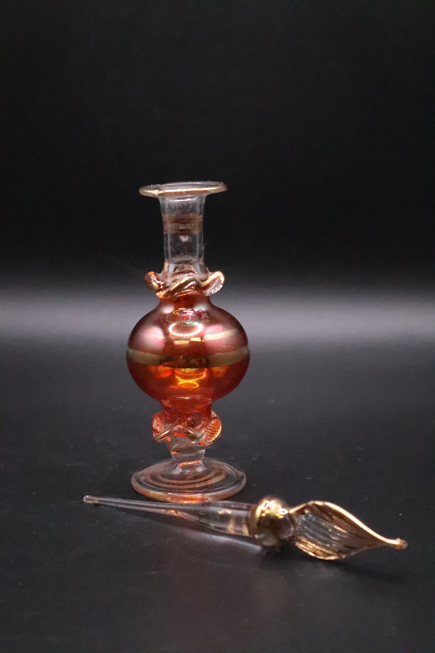 EGYPTIAN HAND BLOWN GLASS PERFUME BOTTLE