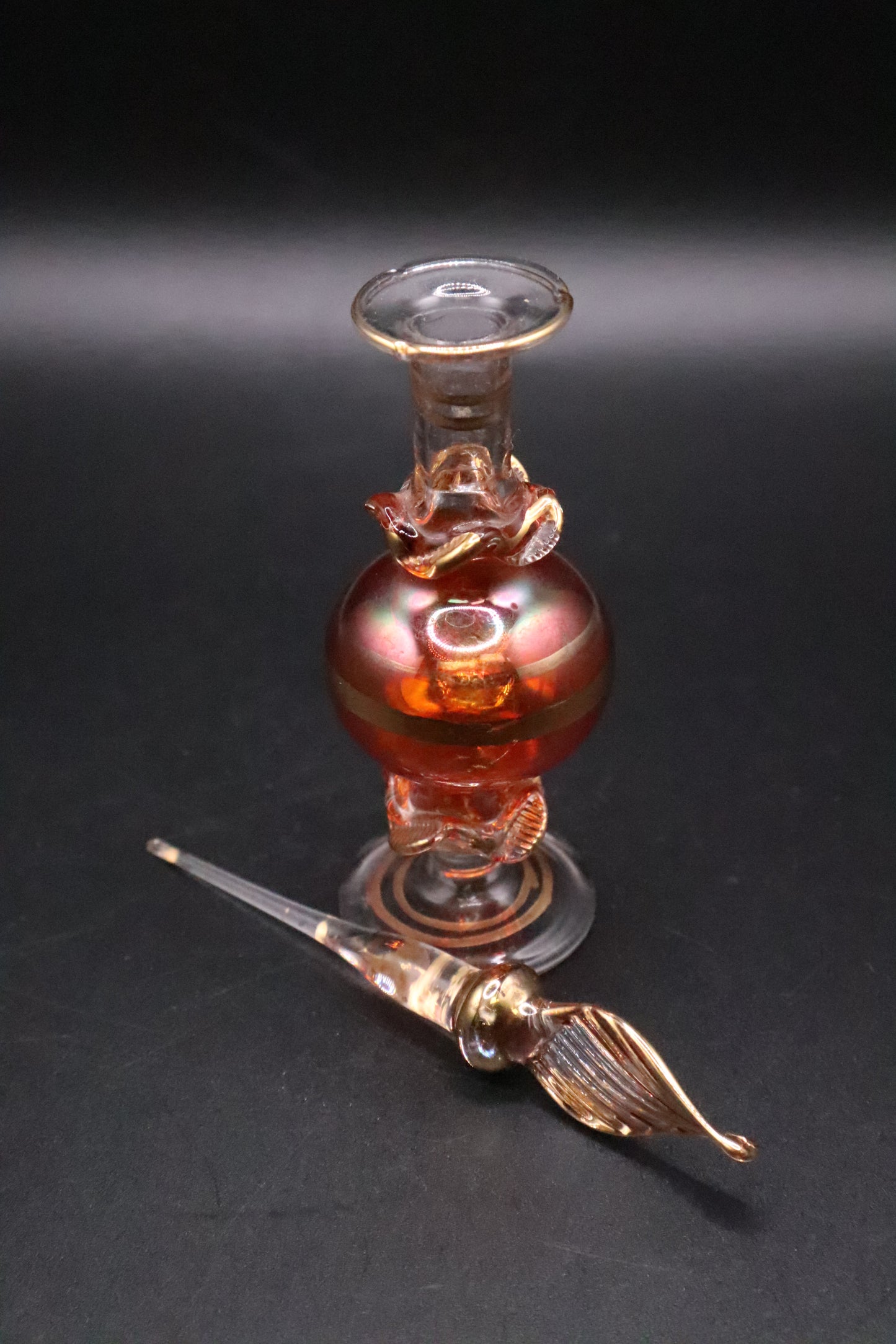 EGYPTIAN HAND BLOWN GLASS PERFUME BOTTLE