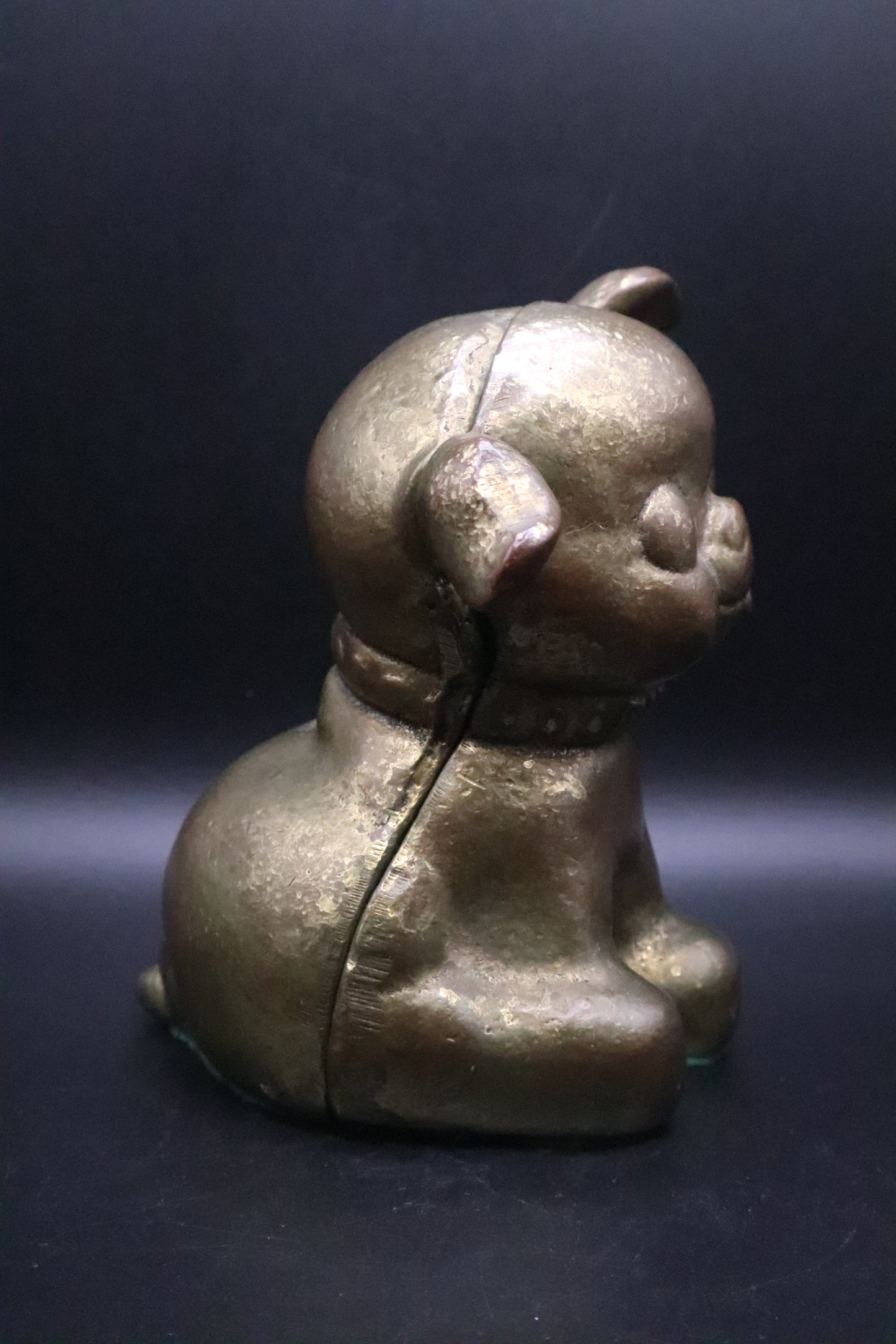 ANTIQUE BRASS FIDO DOG BANK