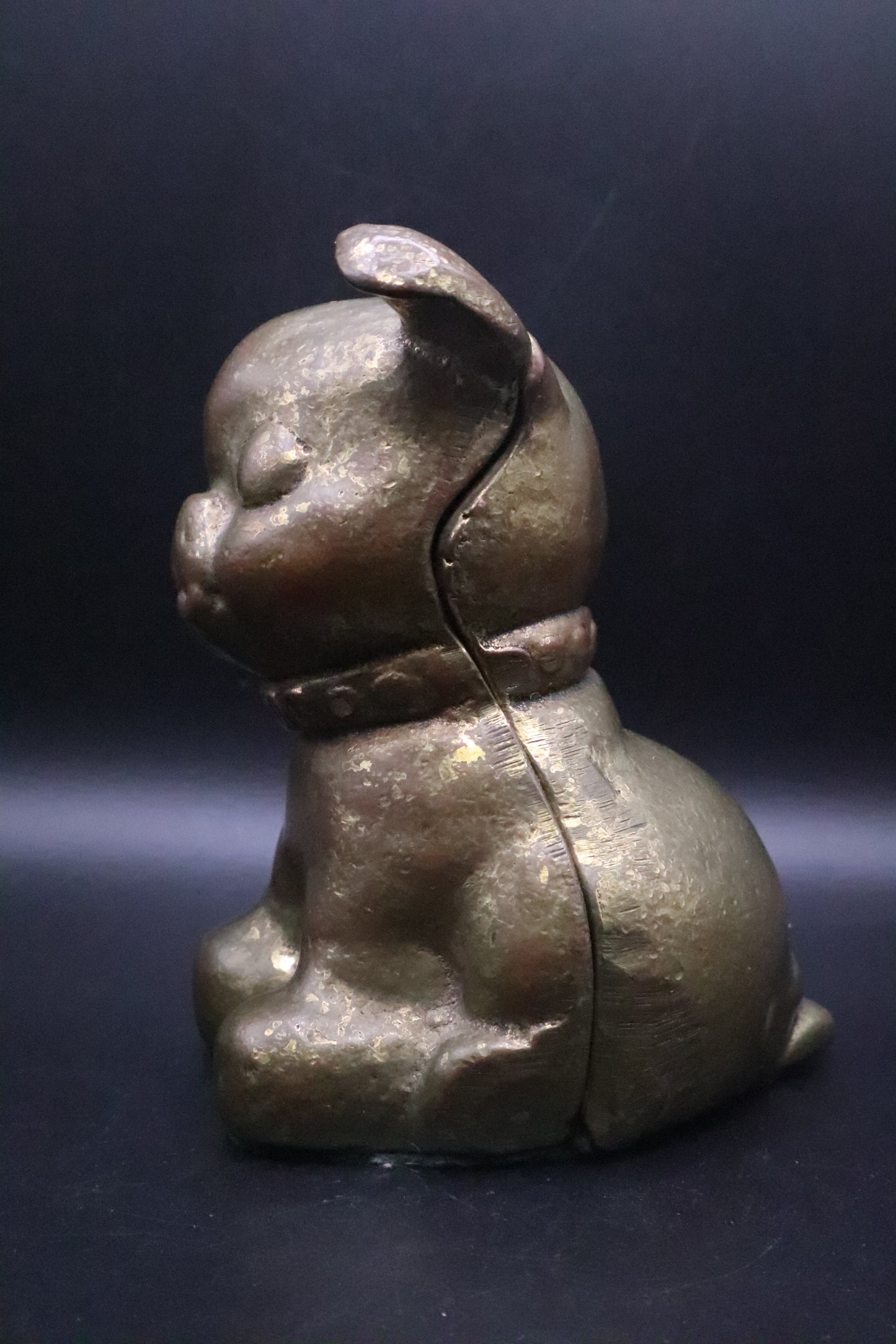 ANTIQUE BRASS FIDO DOG BANK